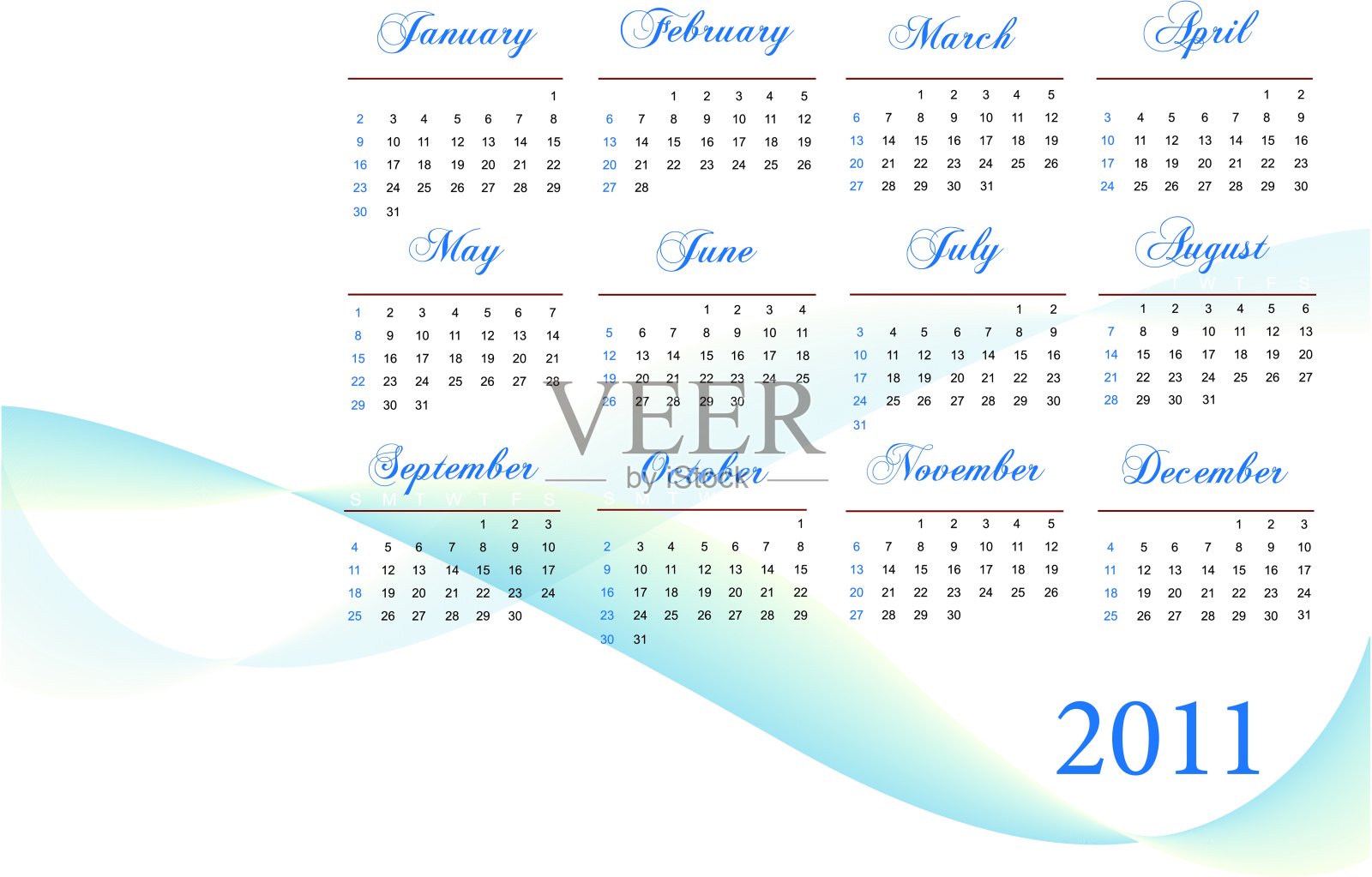 2011年日历设计模板素材