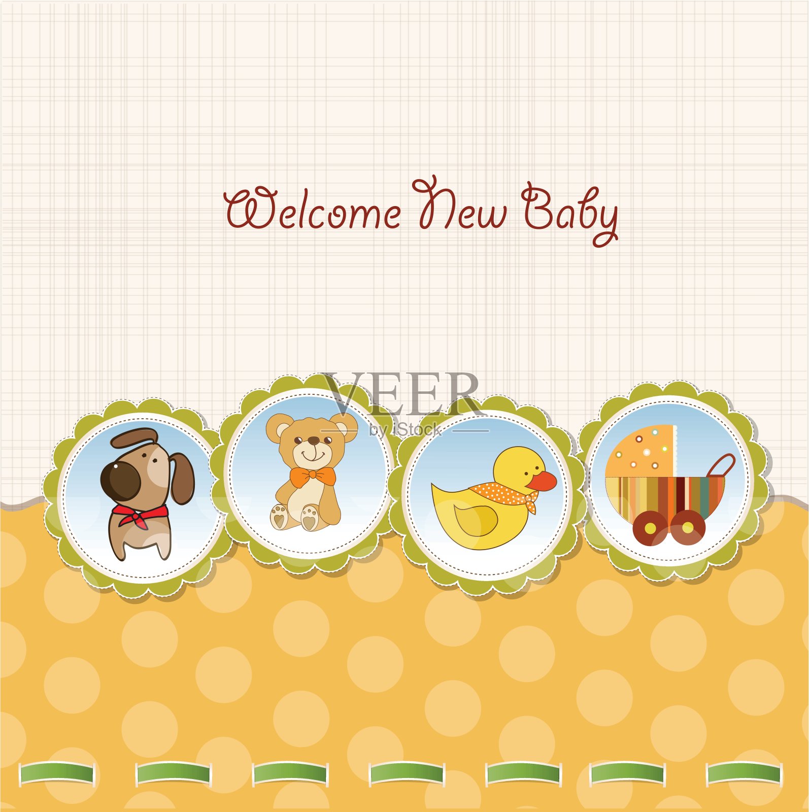 新生儿通告卡设计模板素材