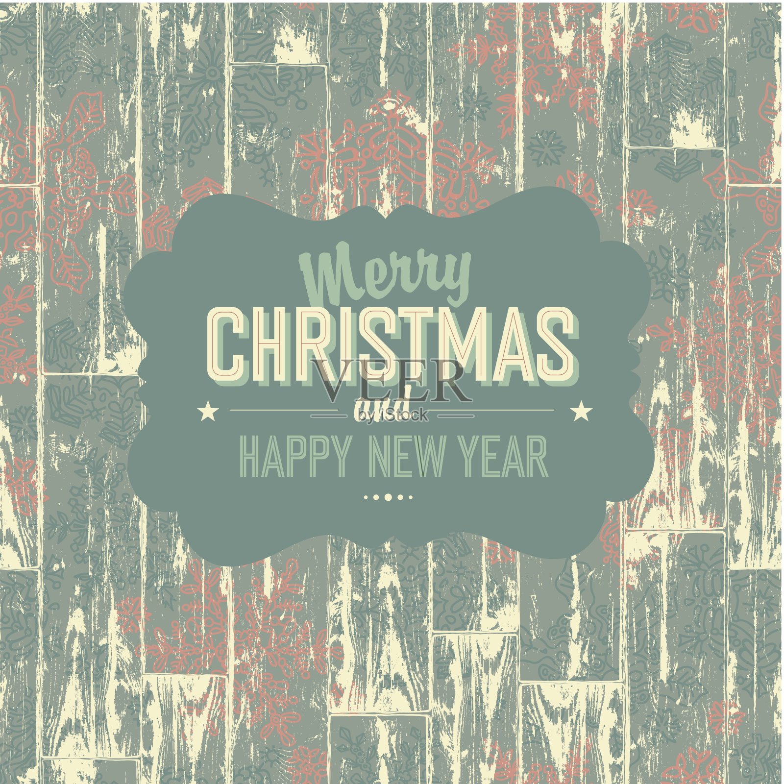 圣诞快乐，复古卡。向量,EPS10设计模板素材