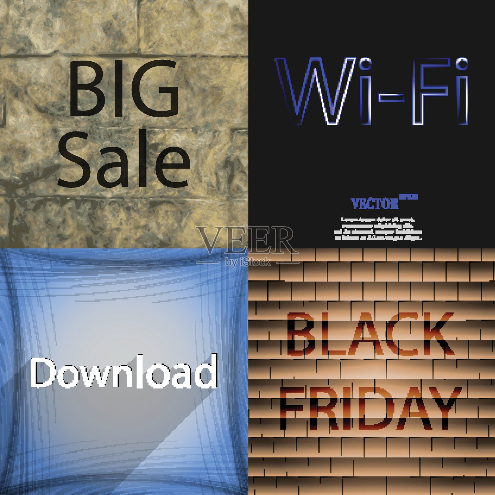 集最流行的网页设计图标在抽象的背景插画图片素材