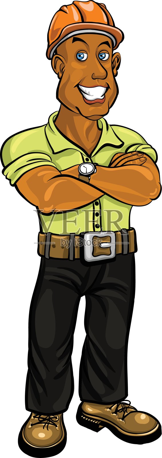 带着雪白笑容的建筑工人设计元素图片