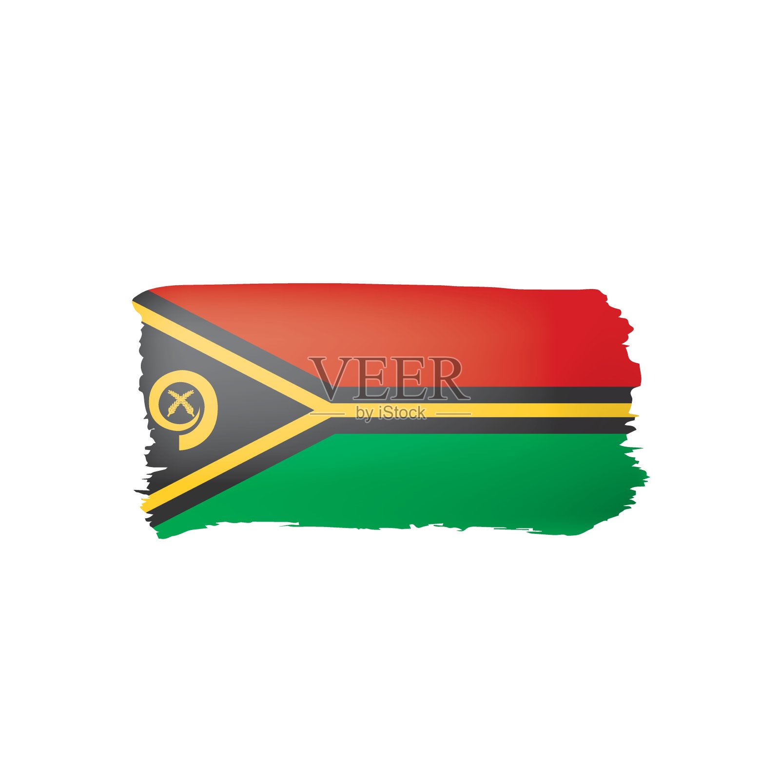 瓦努阿图国旗，白色背景上的矢量插图。插画图片素材