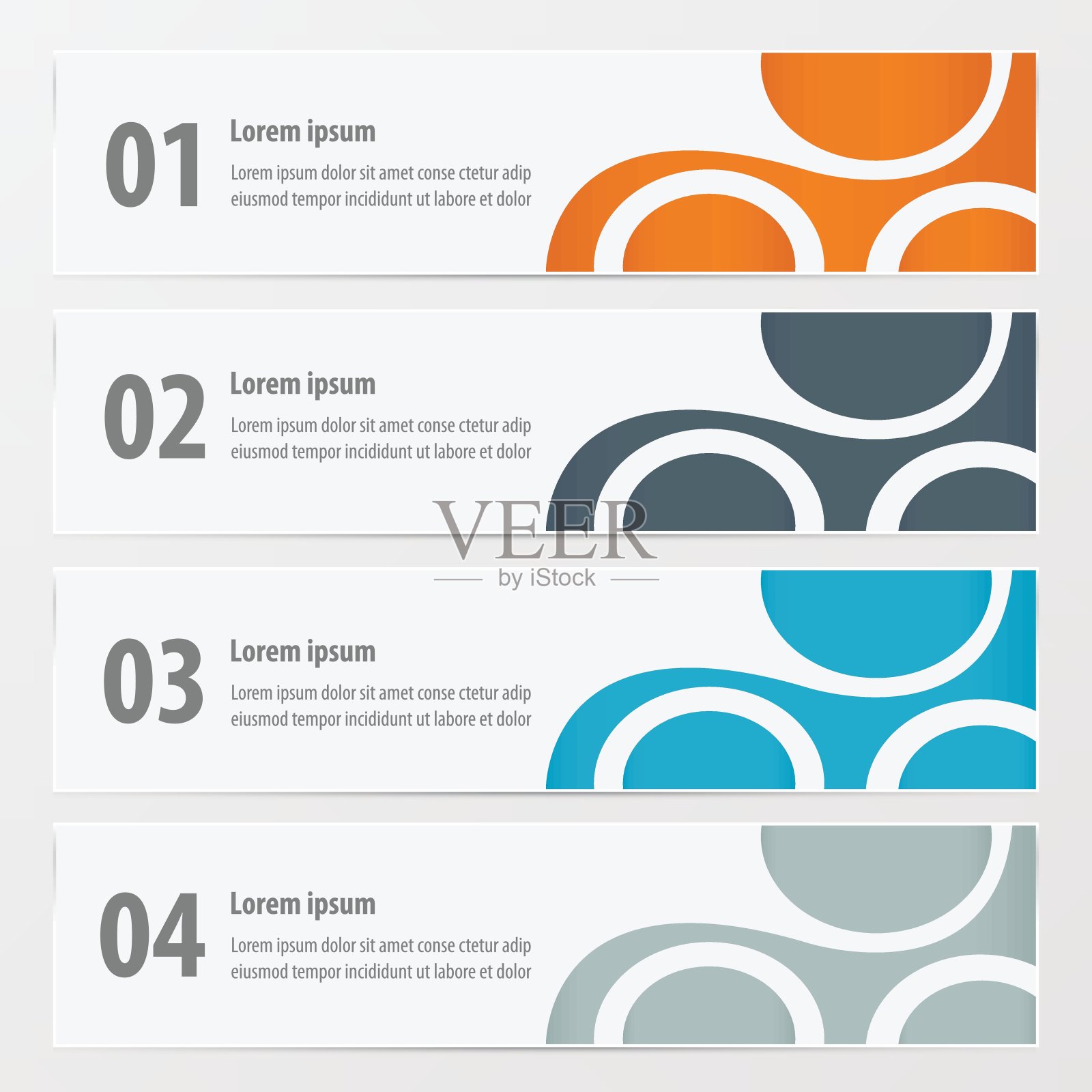 矢量旗帜橙色，蓝色，灰色插画图片素材