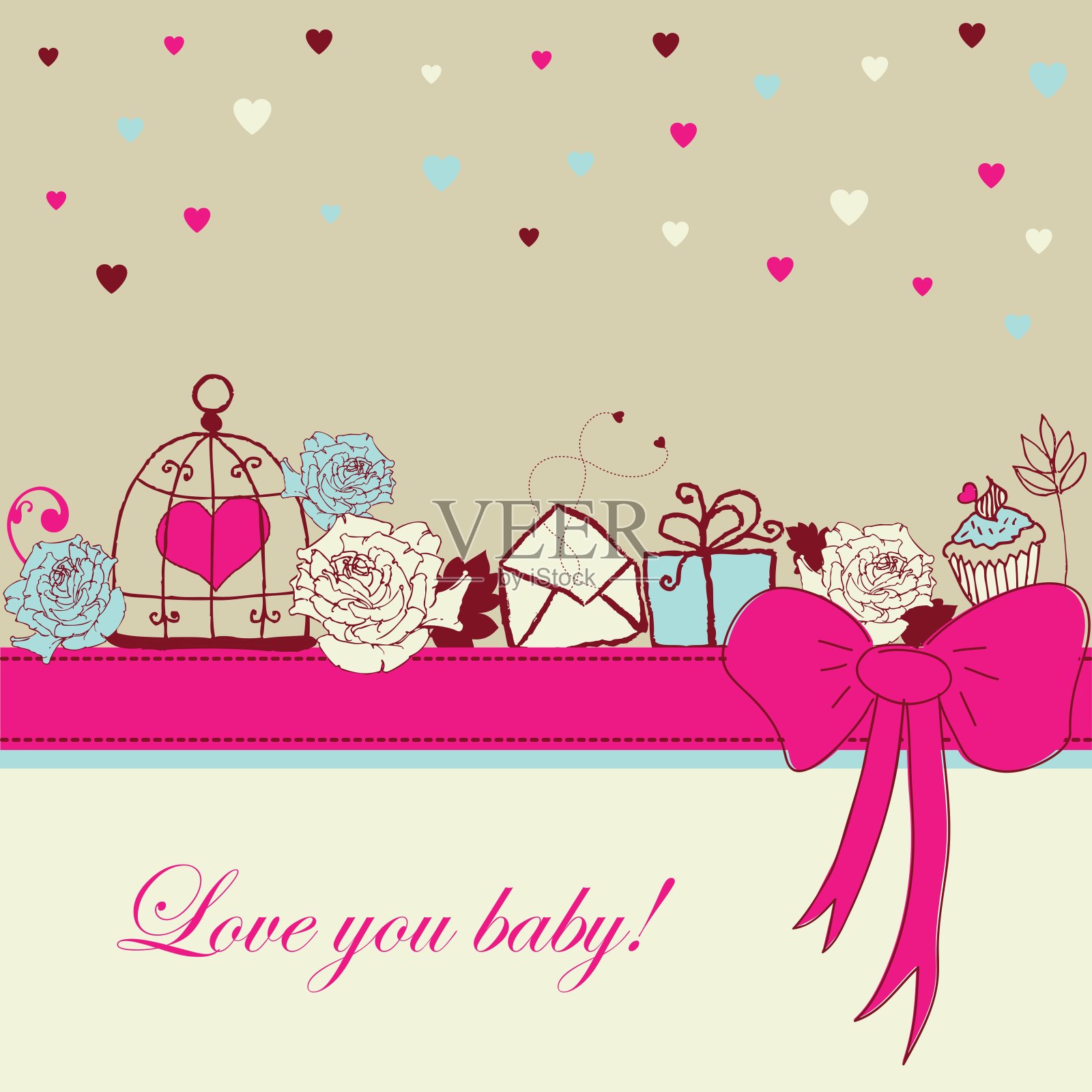 浪漫的卡片设计模板素材