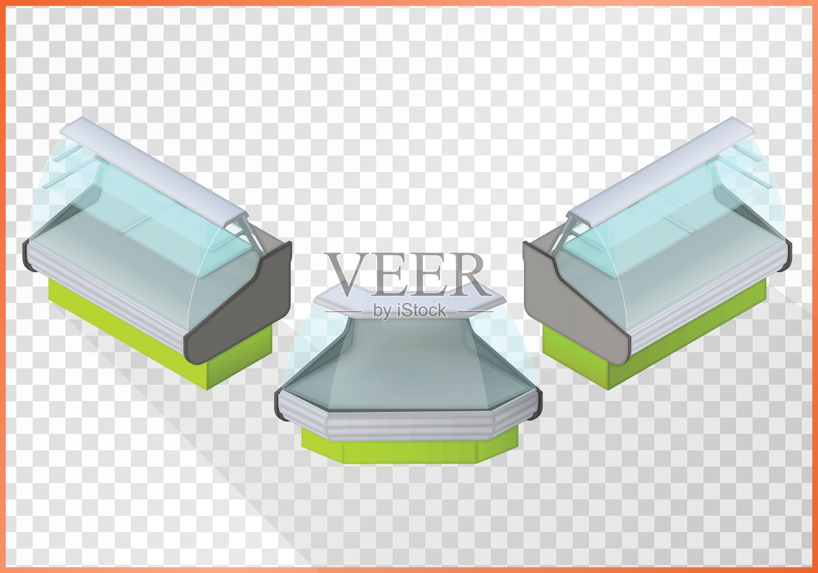 冷藏计数器矢量3d插图插画图片素材