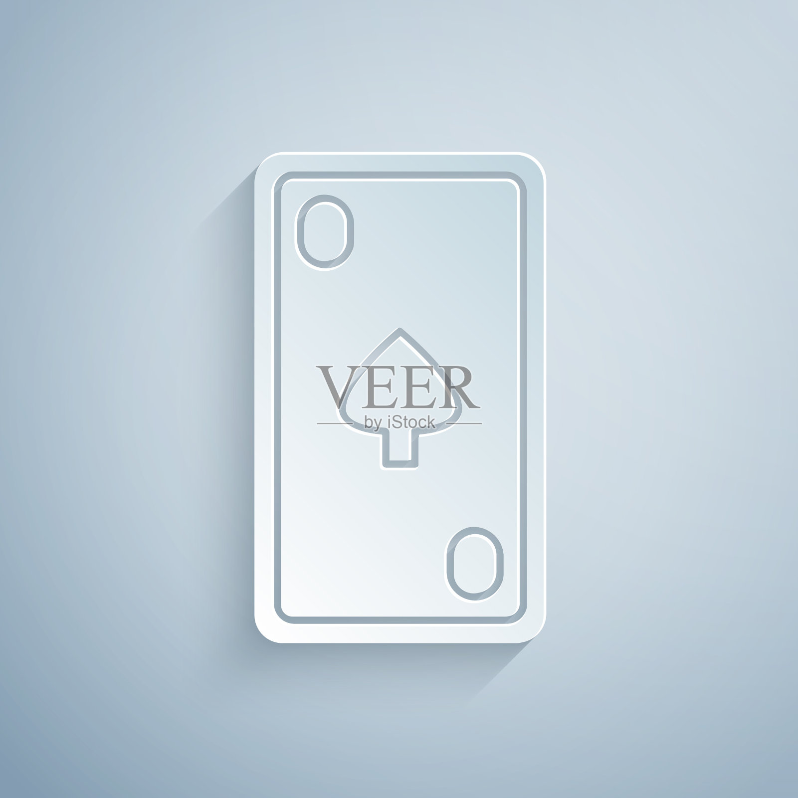 剪纸扑克牌与钻石符号图标插画图片素材