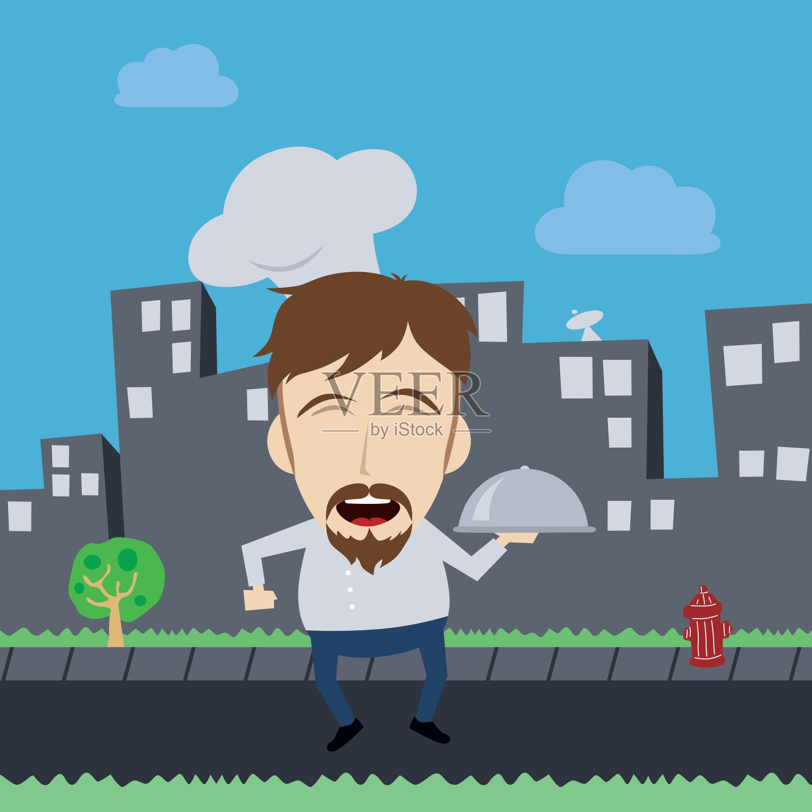 大厨卡通插画图片素材