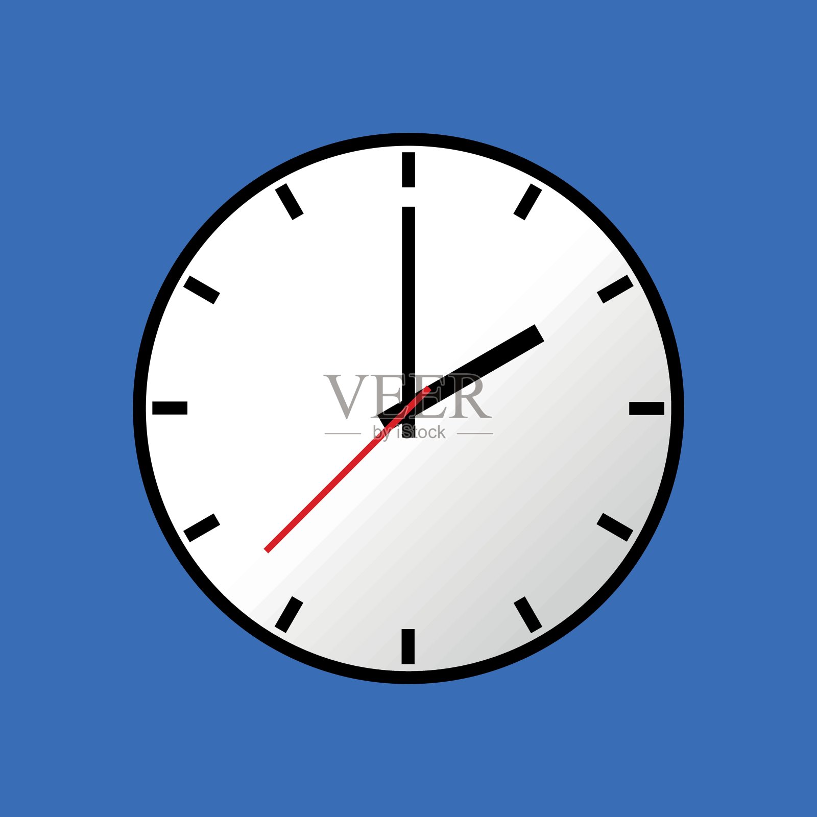 时钟图标，矢量插图，平面设计EPS10插画图片素材