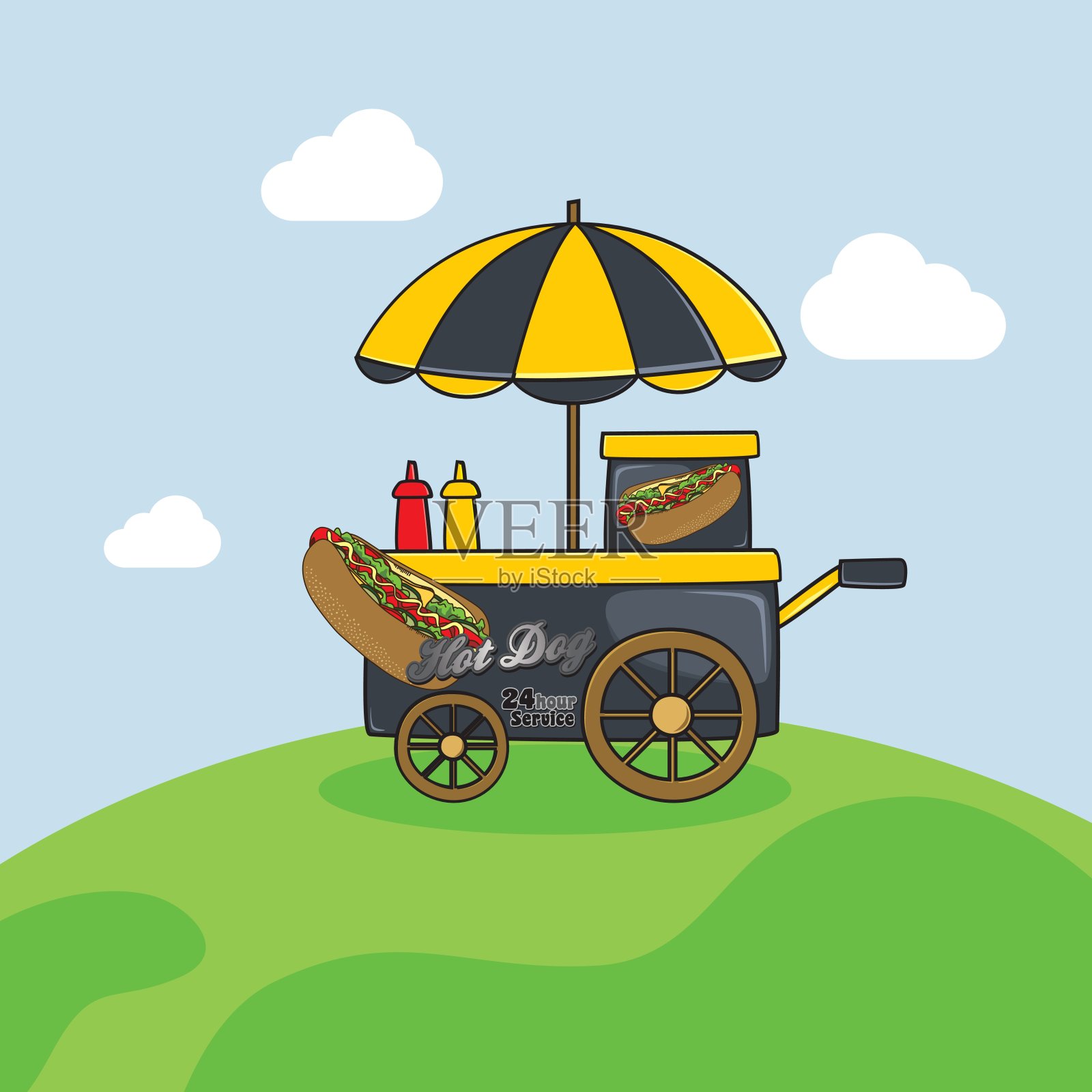 食品车供应商插画图片素材