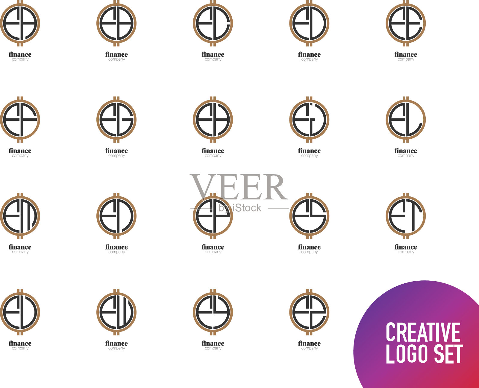 创意logo设首字母财务创意插画图片素材