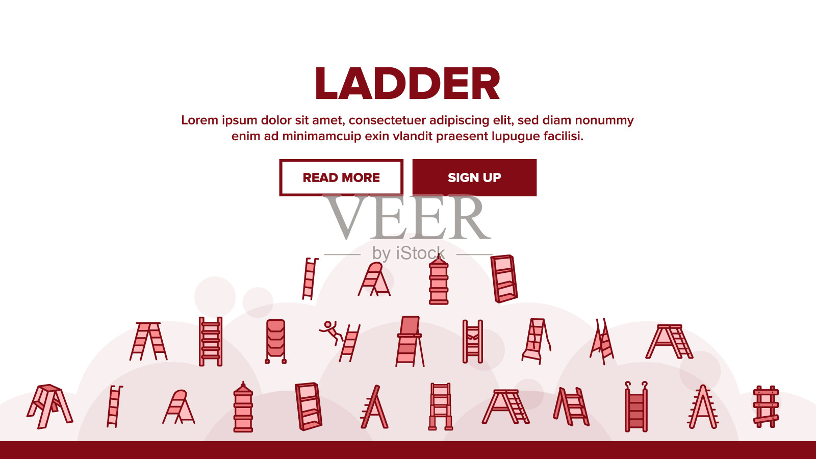 梯子和楼梯着陆头部矢量设计模板素材