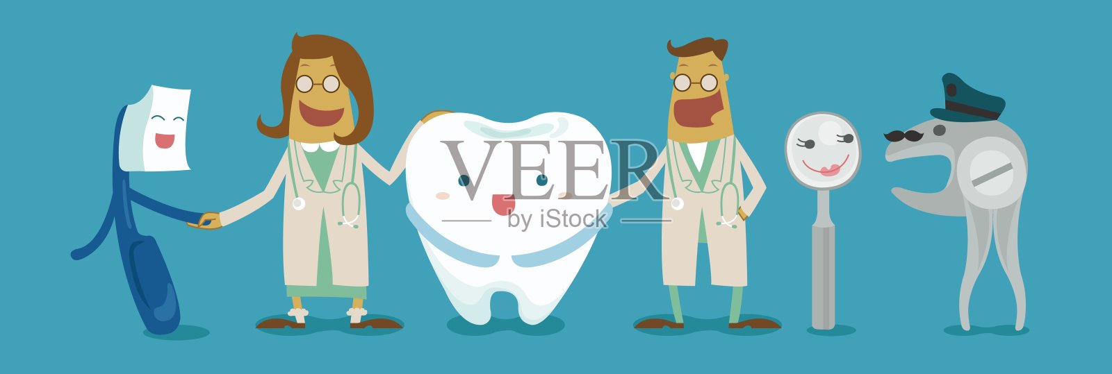 牙向量族插画图片素材