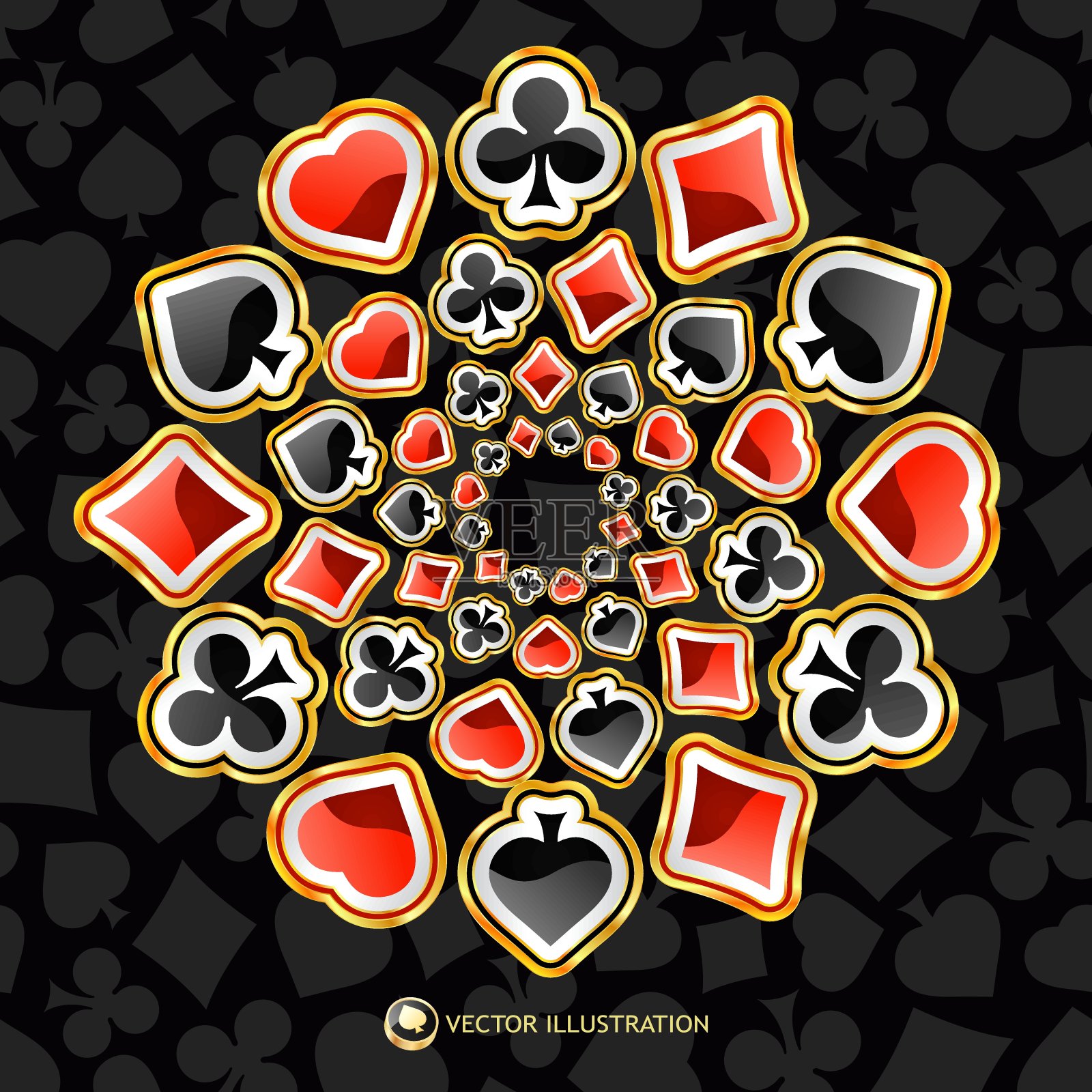 卡套装。插画图片素材