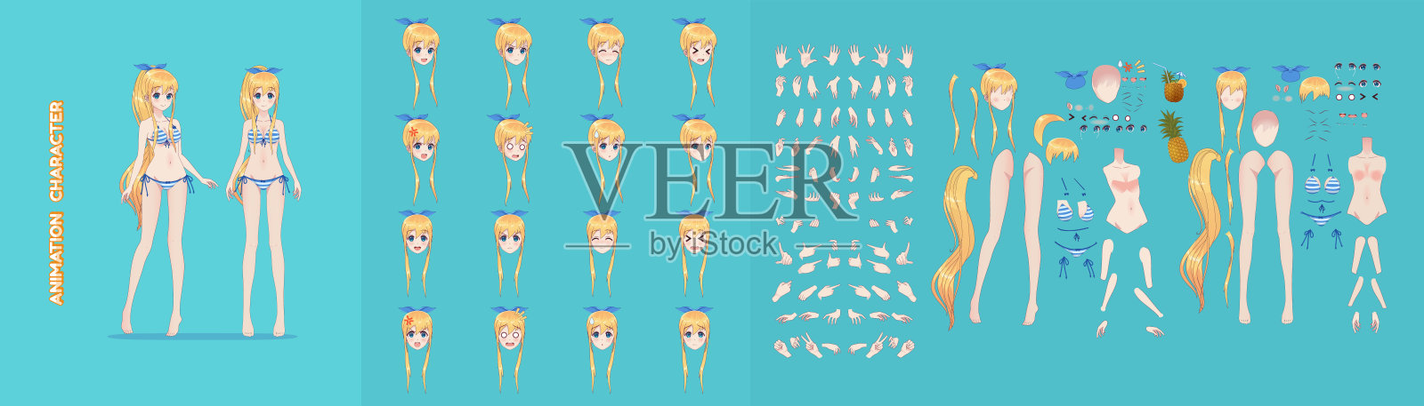 动漫女孩动漫人物动画插画图片素材