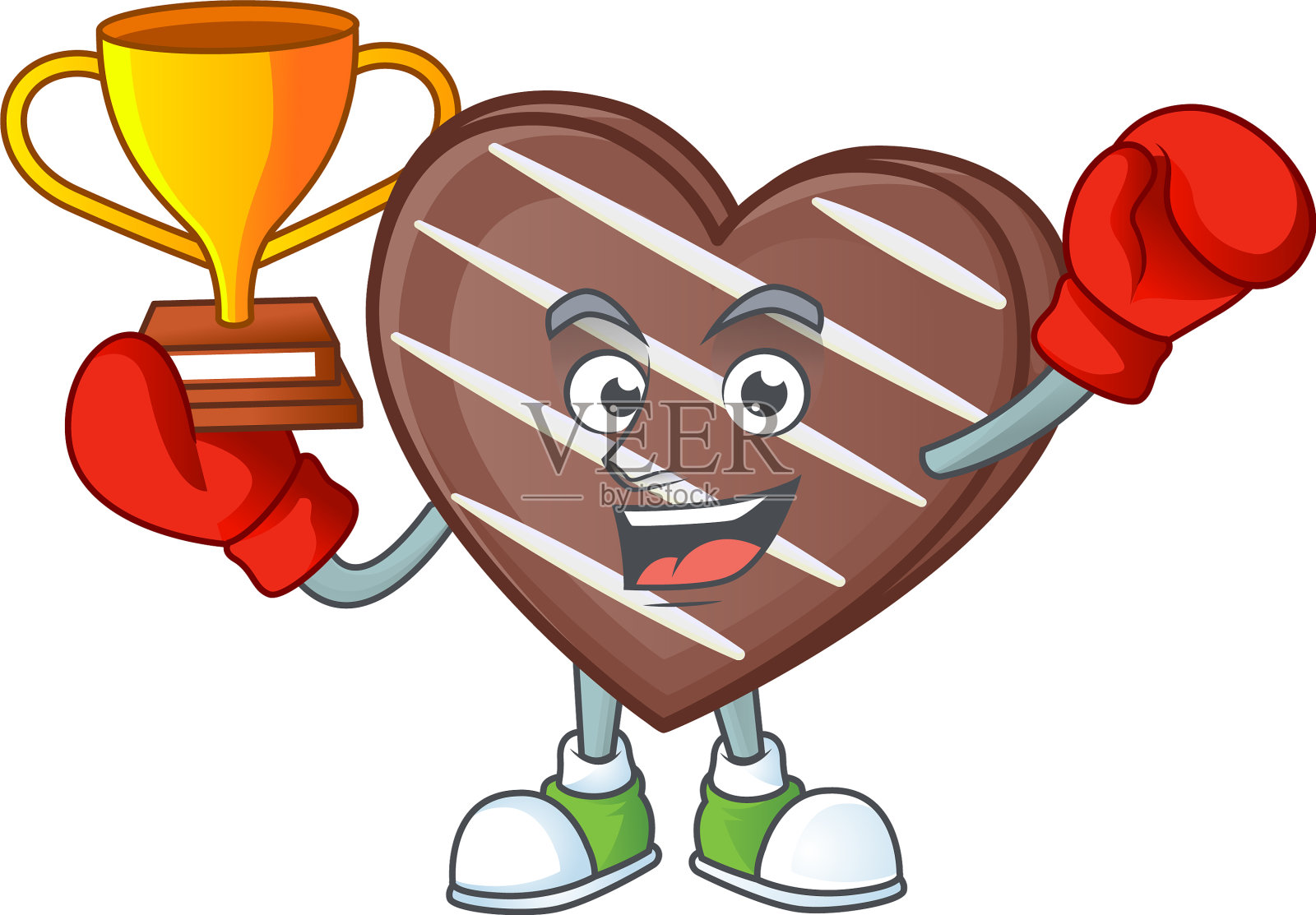 棒极了的拳击冠军条纹巧克力棒设计元素图片