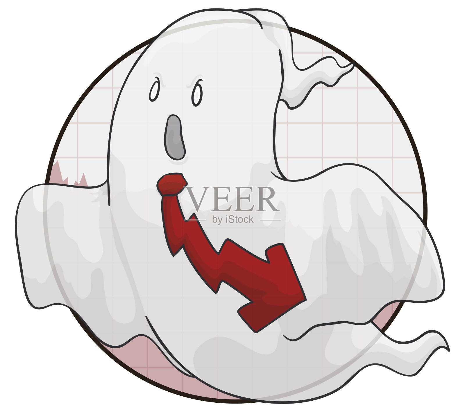 衰退幽灵与羽箭领带吓到经济设计元素图片