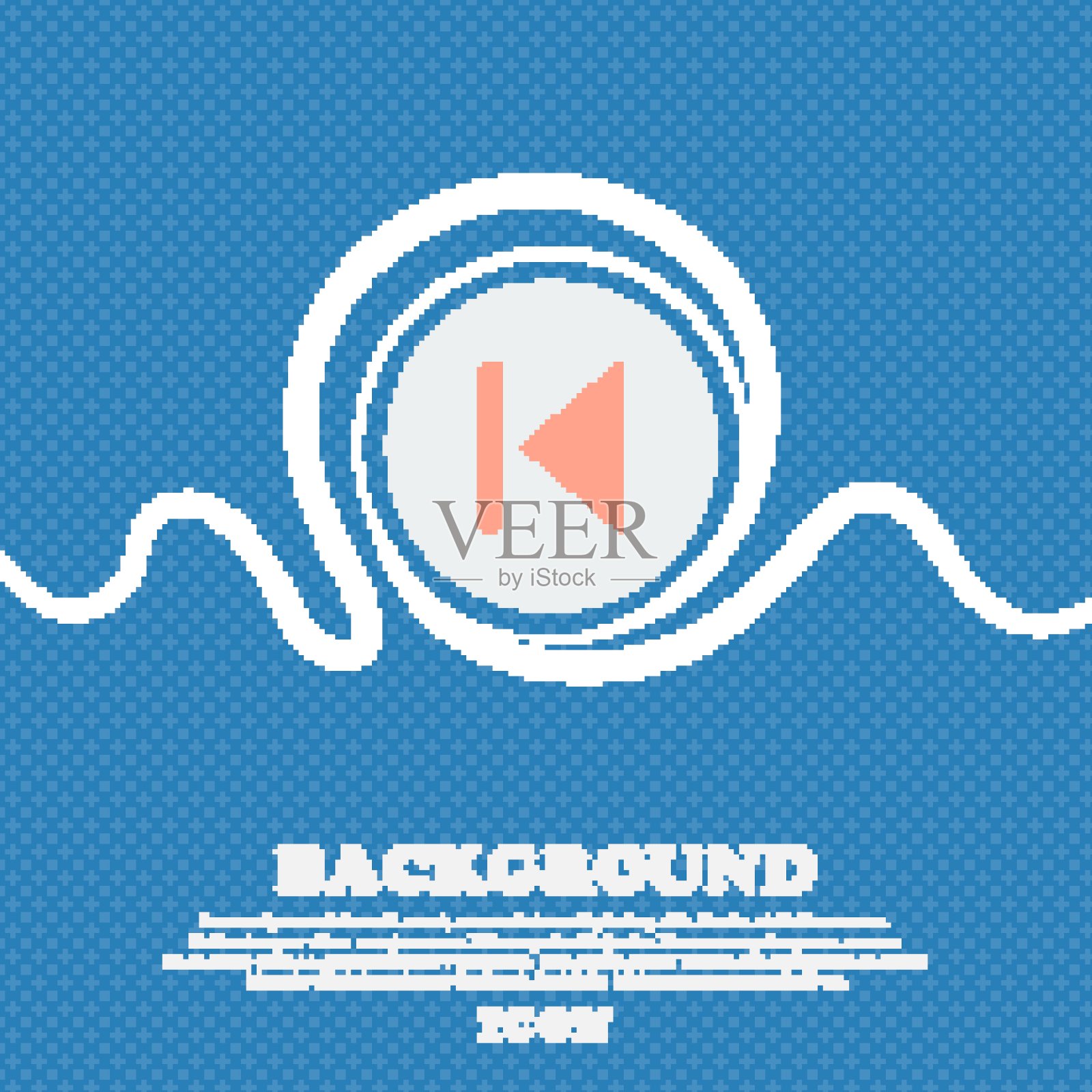 快速倒退标志图标。蓝色和白色的抽象背景与空间斑点的文本和您的设计。向量插画图片素材