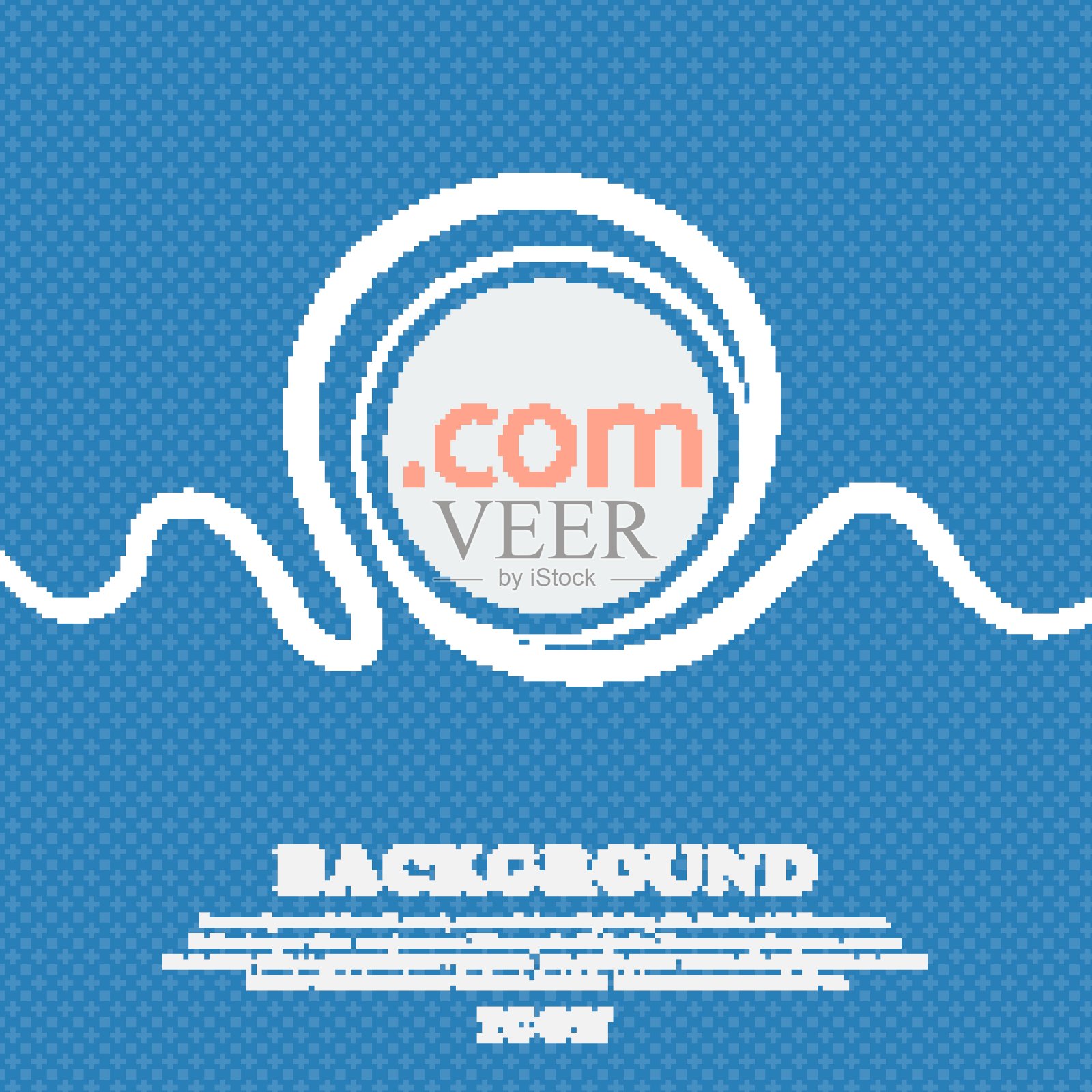 域名COM标志图标。顶级互联网域名符号。蓝色和白色的抽象背景与空间斑点的文本和您的设计。向量插画图片素材