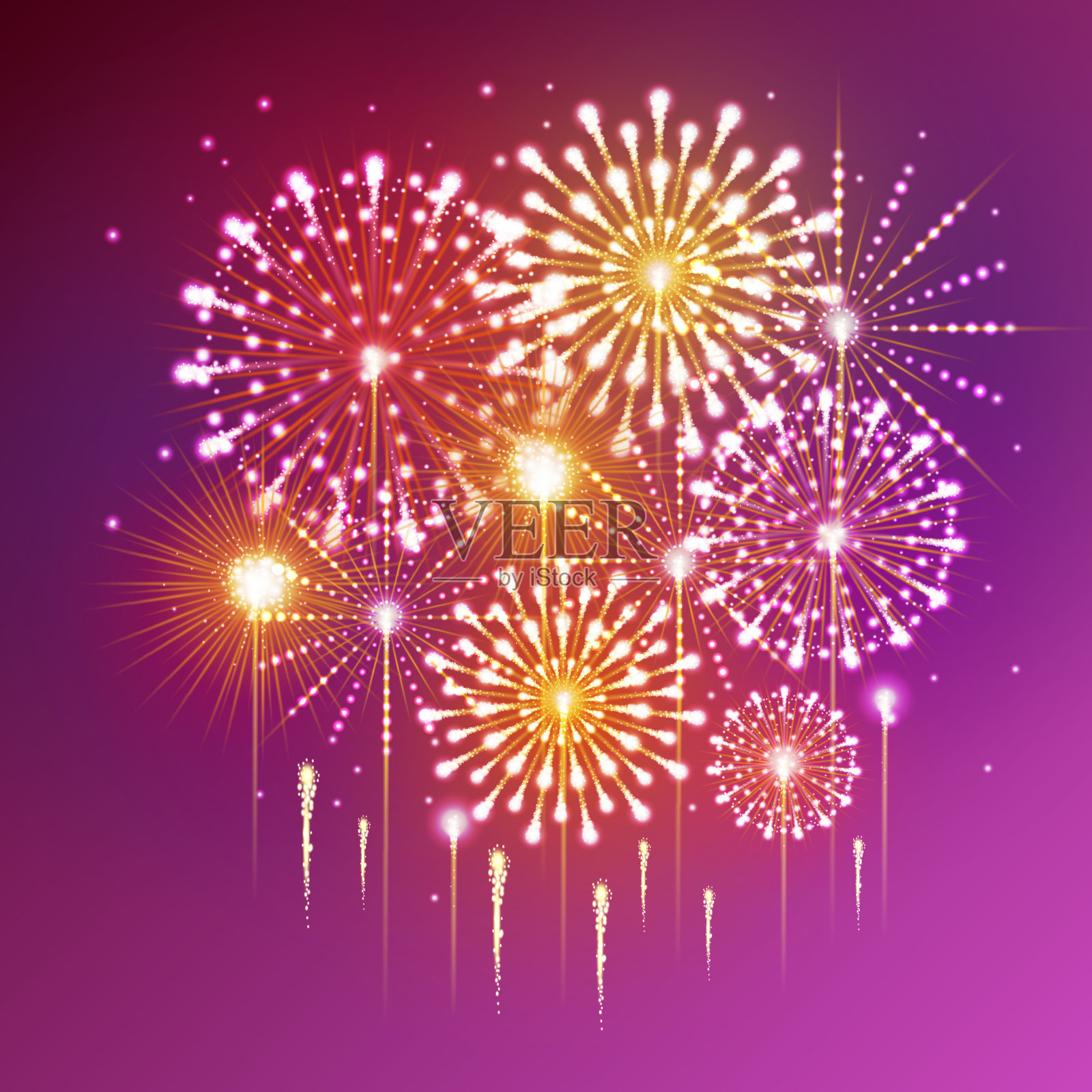 向量节日烟花插画图片素材