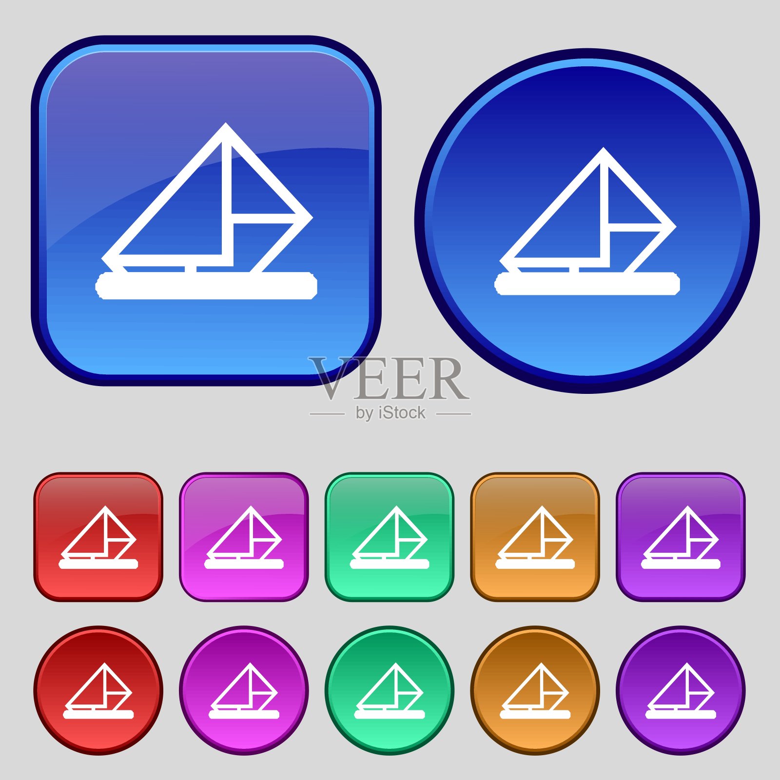 信，信封，邮件图标标志。你设计的一套12个老式纽扣。向量图标素材