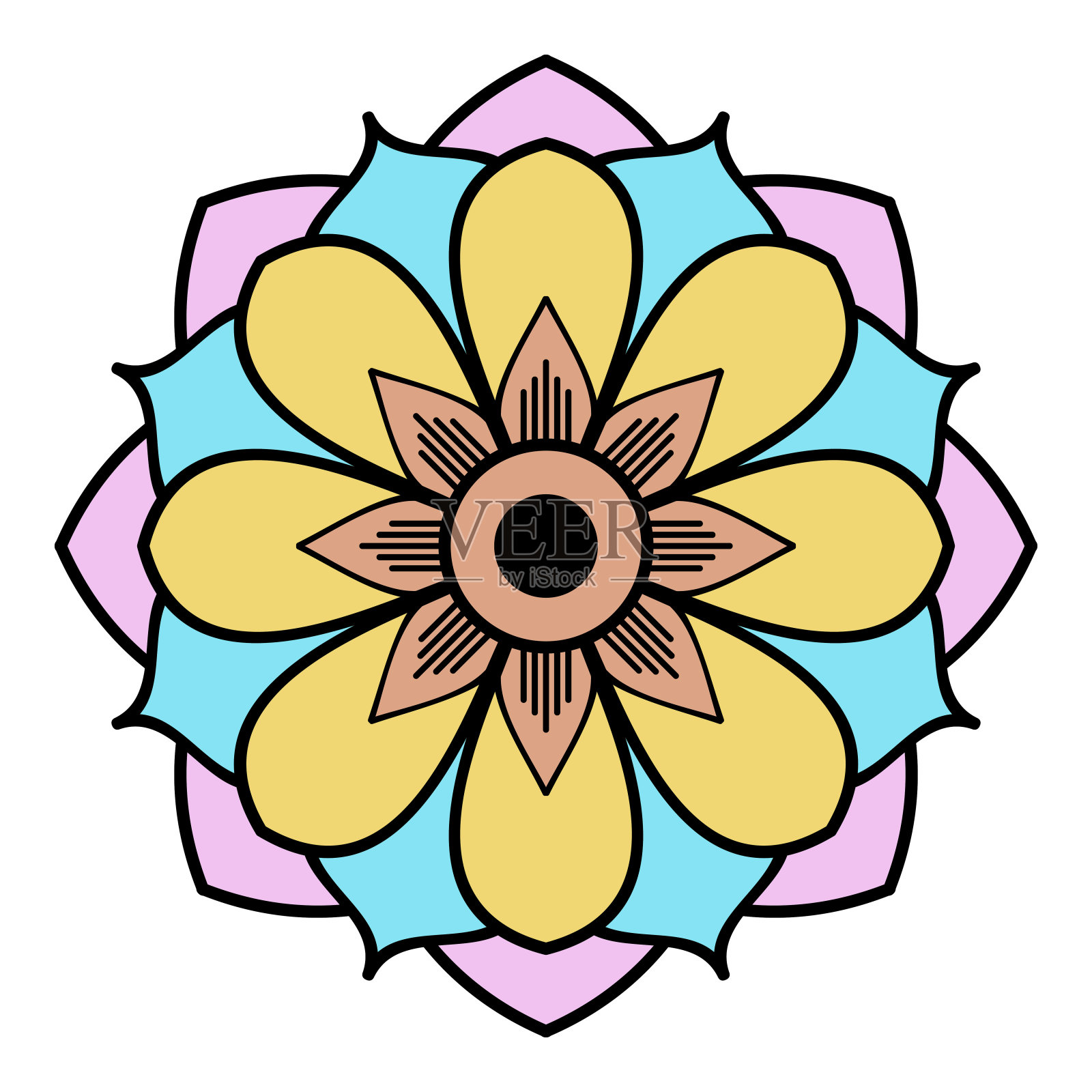 装饰性民族色彩点缀孤立于白色之上。很好的节日装饰。适合印刷贺卡。插画图片素材