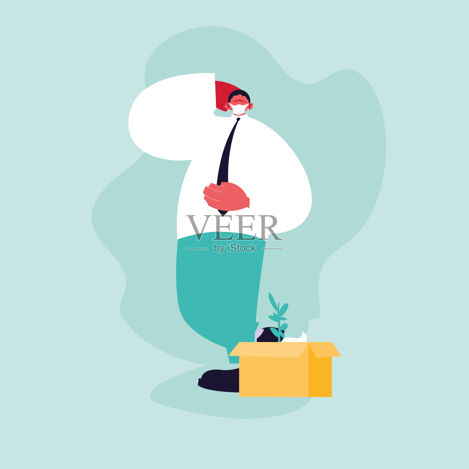 商人因冠状病毒失业，失业插画图片素材