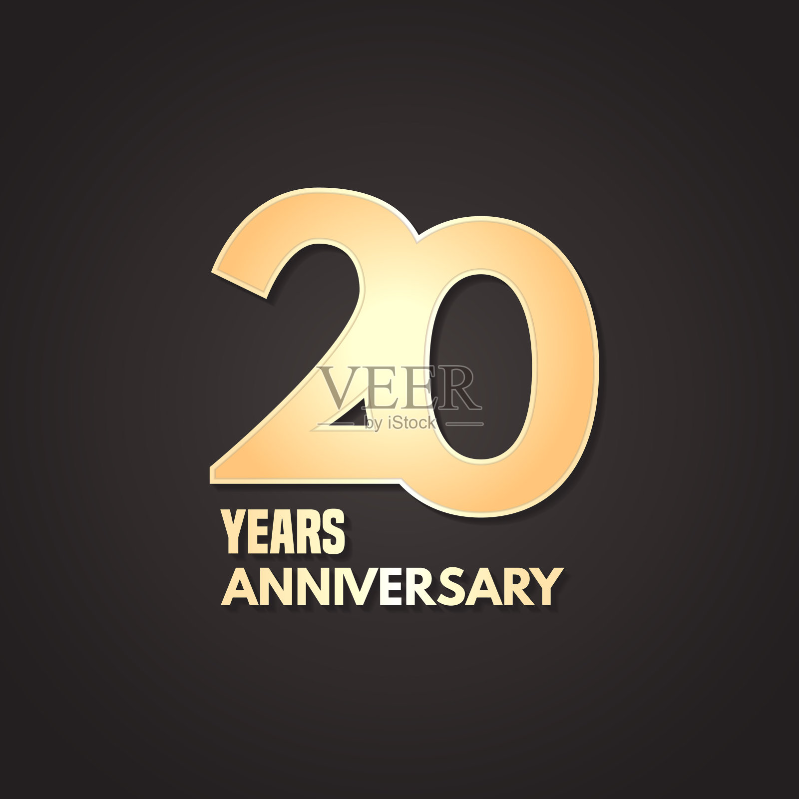 20周年向量图标。平面设计元素插画图片素材