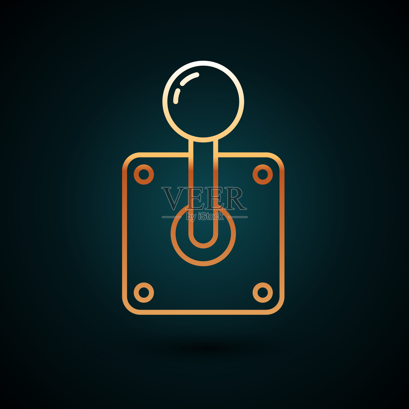 黄金线操纵杆为街机图标插画图片素材