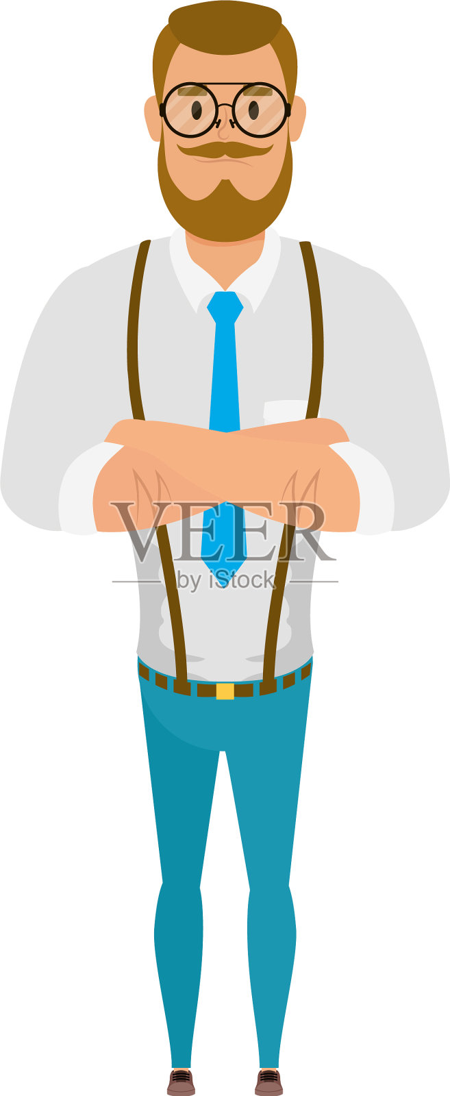 一个留着胡子的年轻人设计元素图片