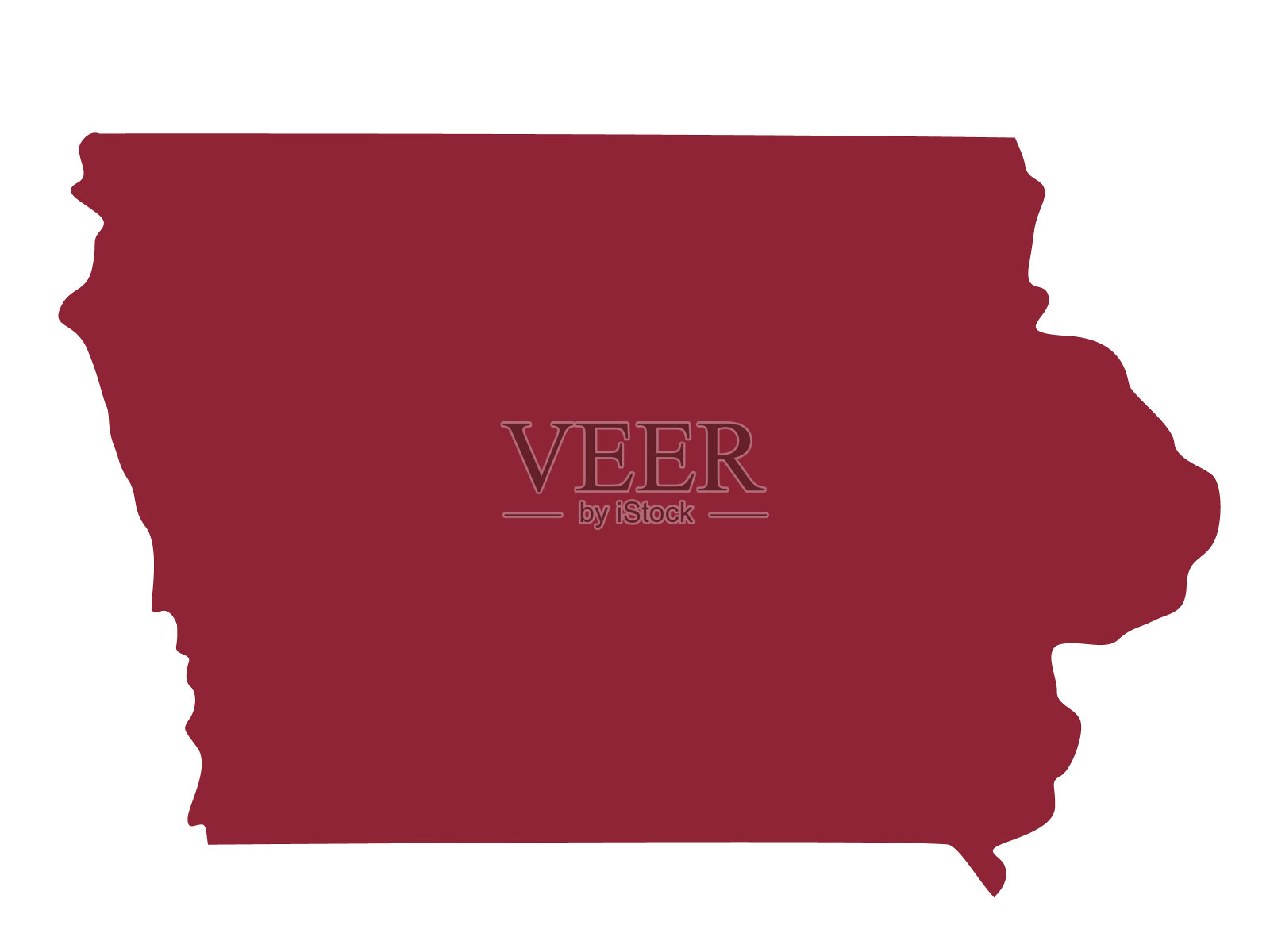 爱荷华州地图插画图片素材