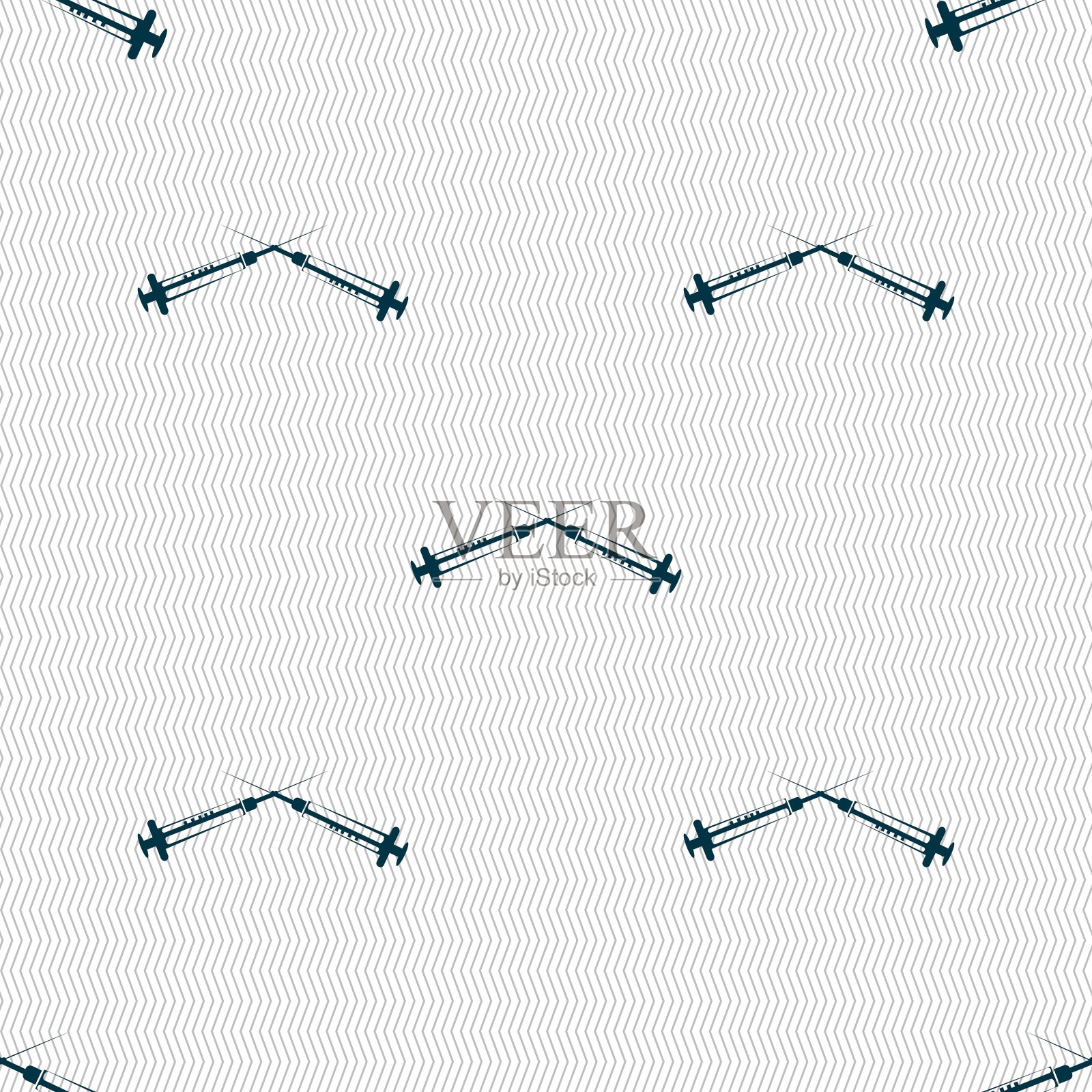 注射器图标符号。无缝图案与几何纹理。向量插画图片素材