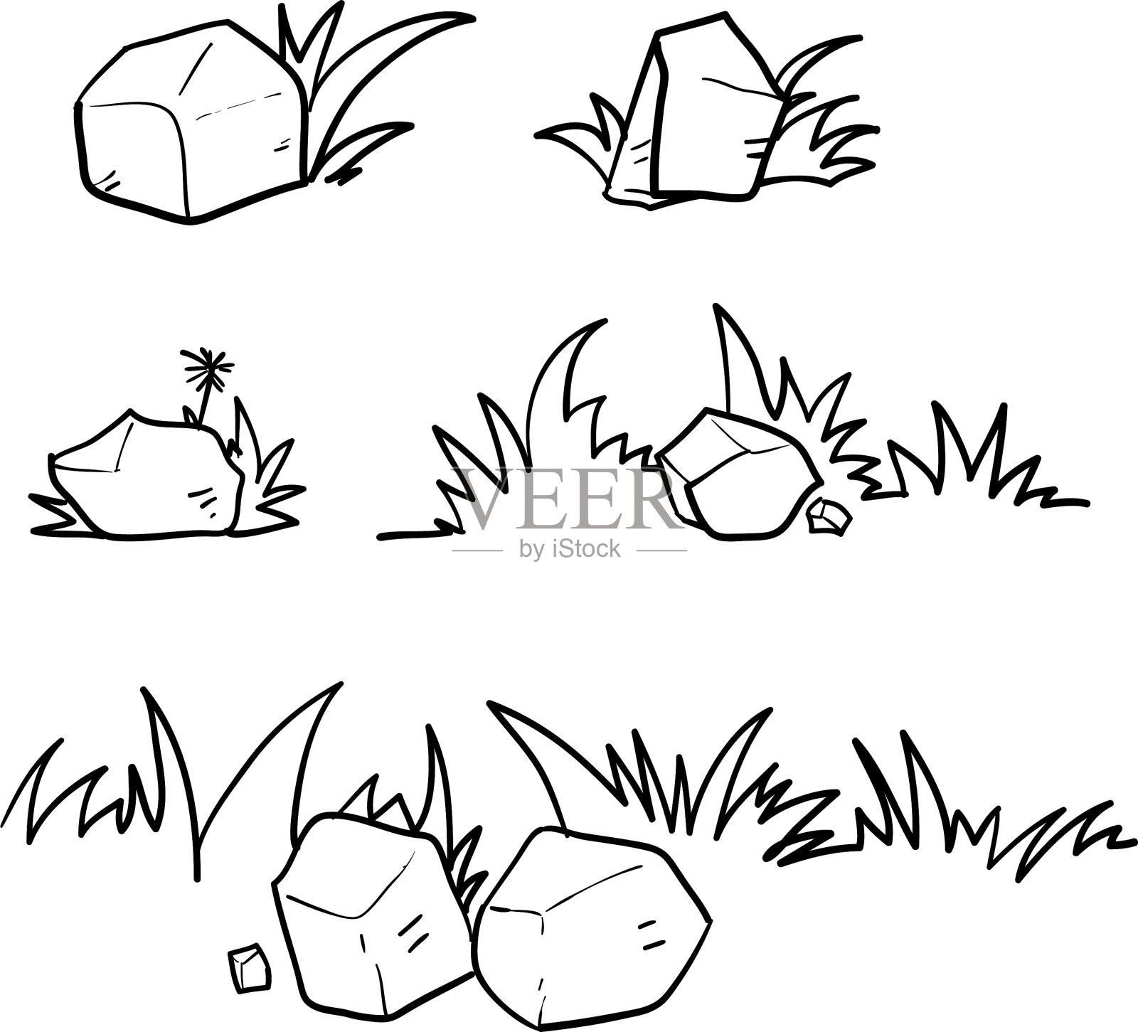 涂鸦草收集手绘风格插画图片素材