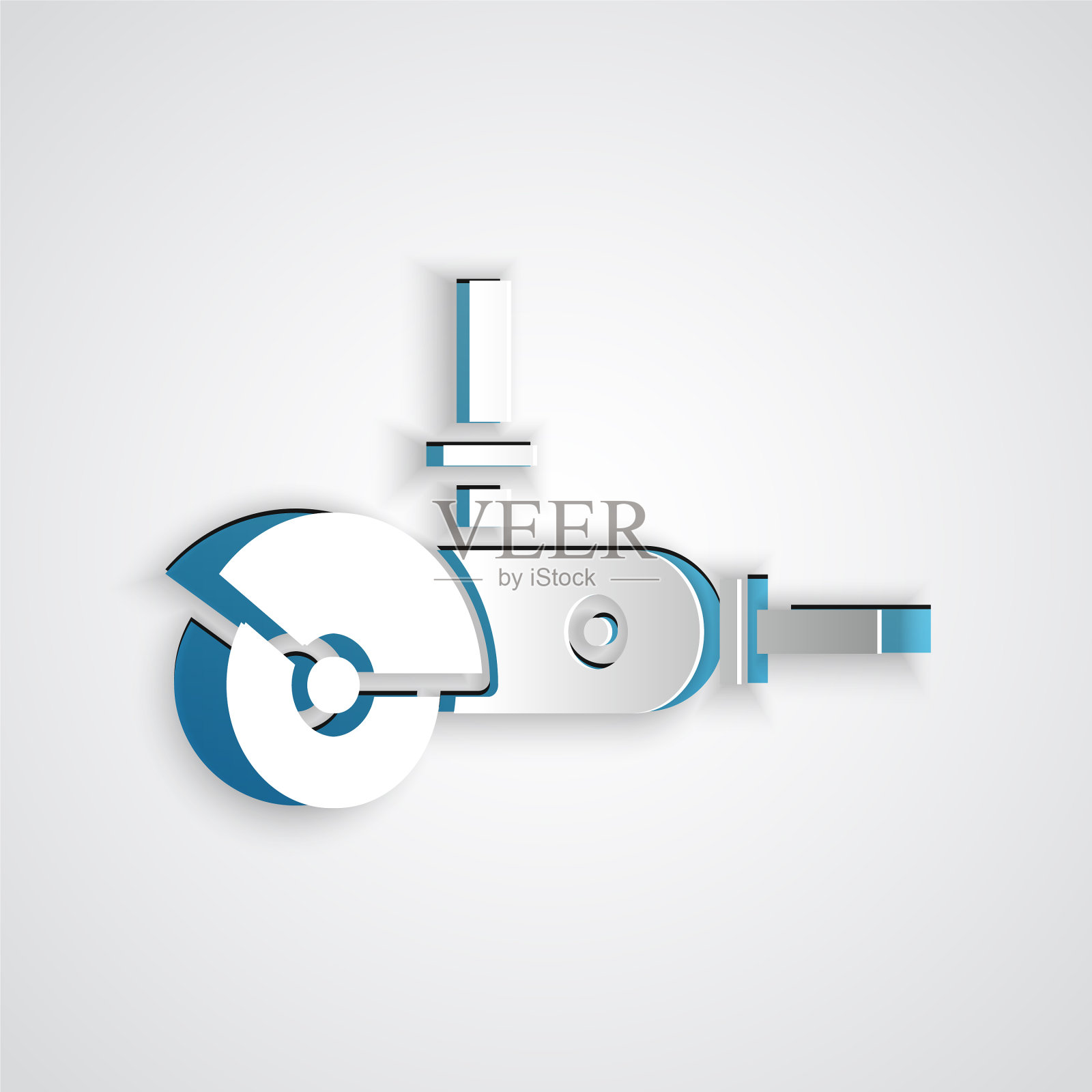 剪纸角磨床图标孤立在灰色图标素材