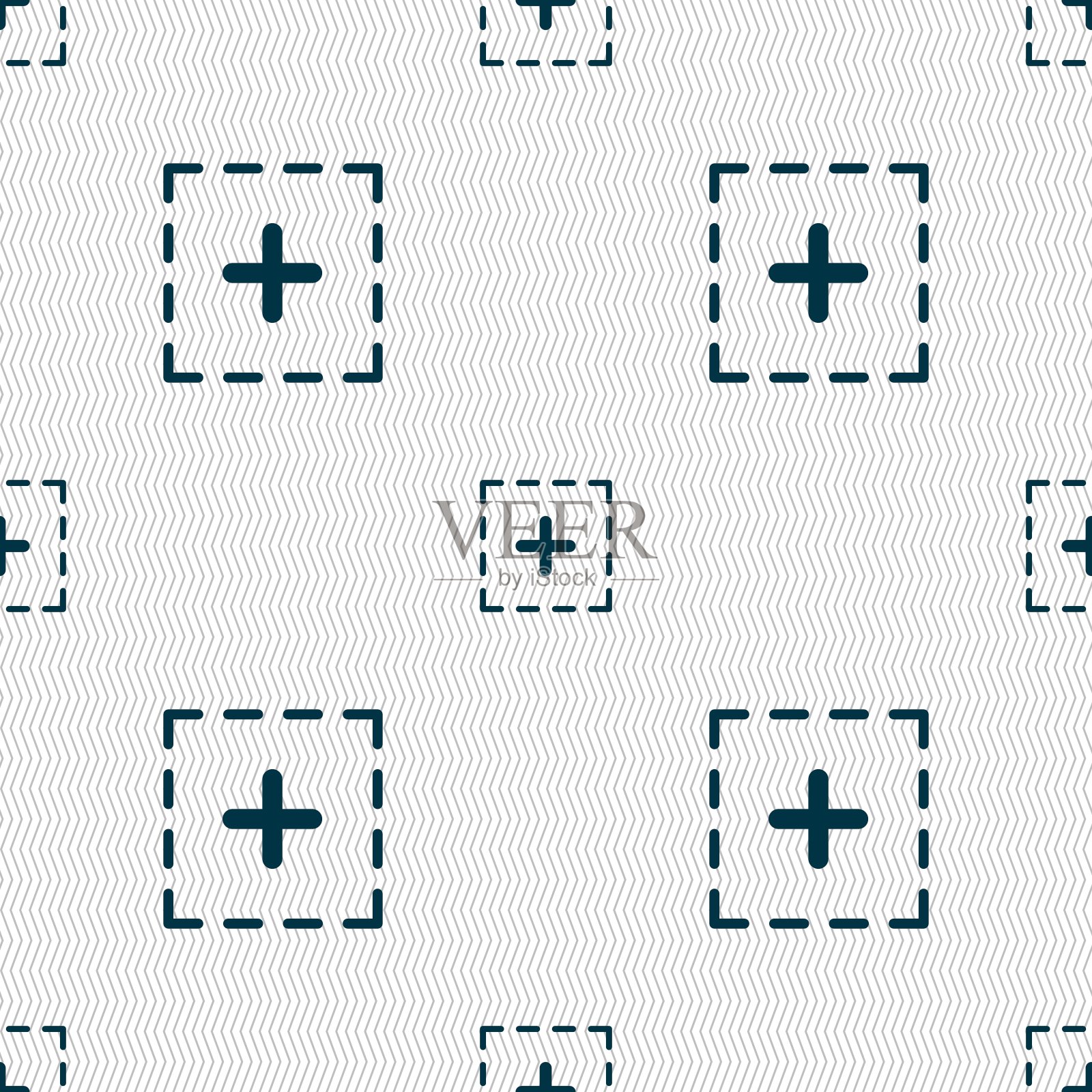 加上在方形图标符号。无缝图案与几何纹理。向量插画图片素材