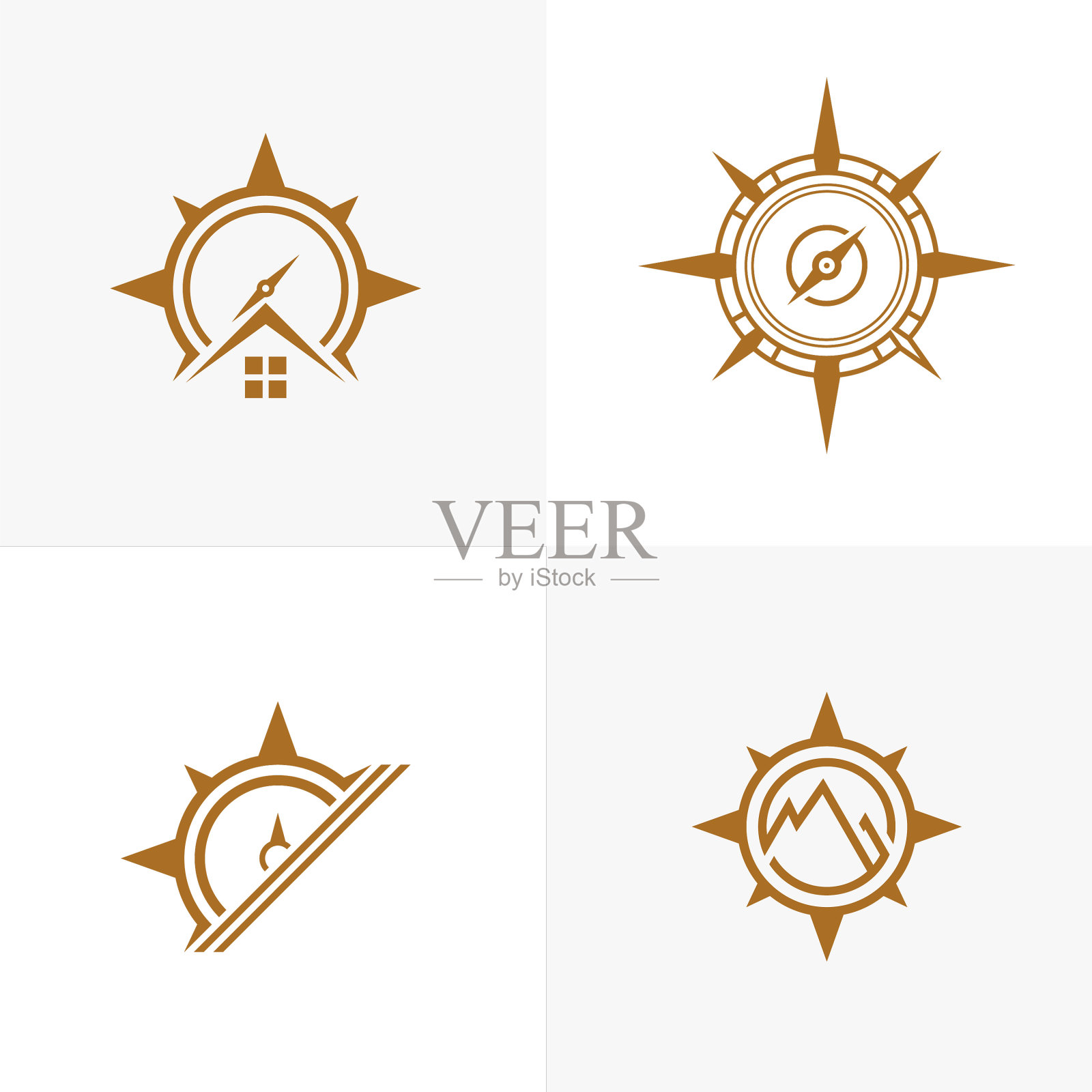 设置创意指南针标志设计模板图标图标素材