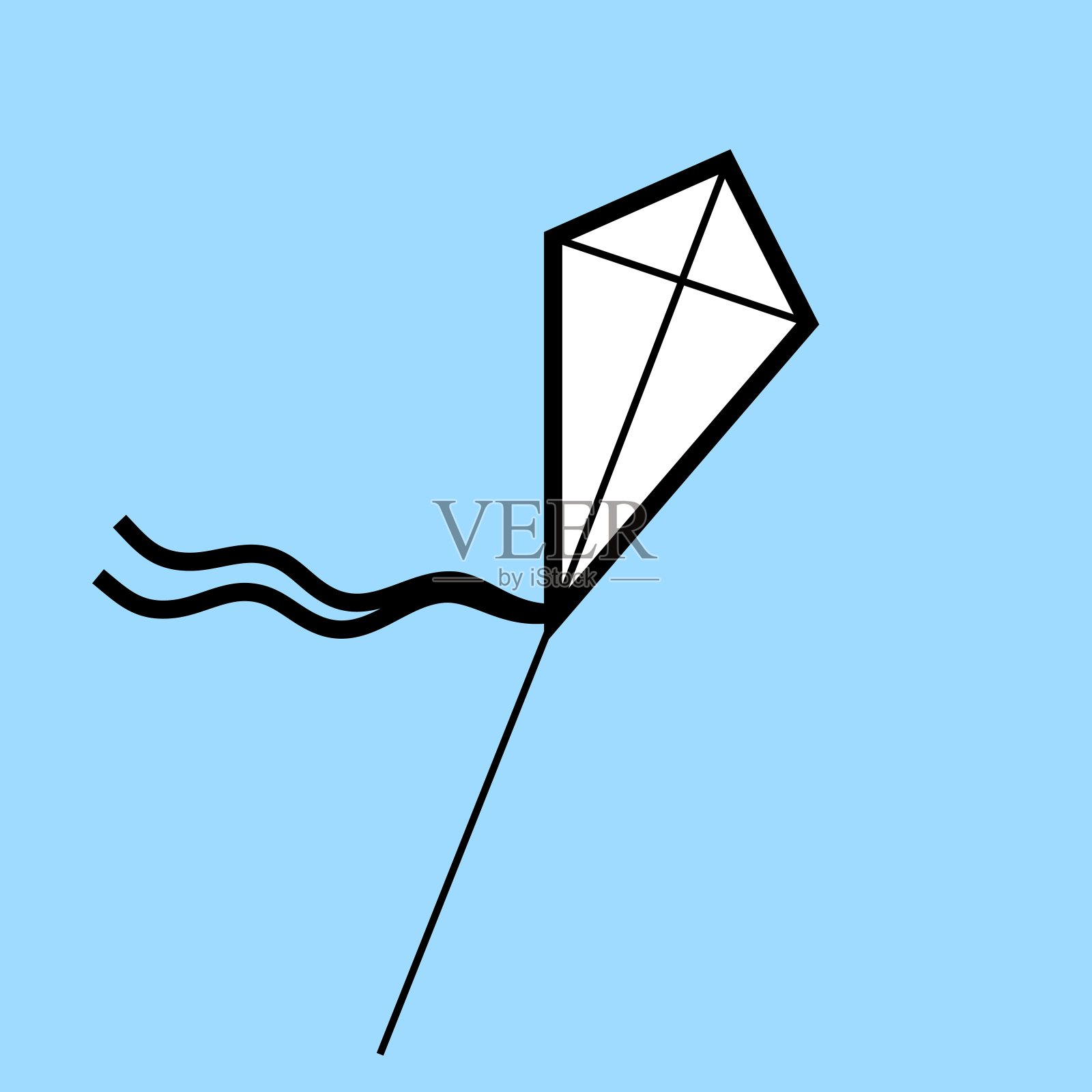 风筝剪影象征图标玩具童年插画图片素材