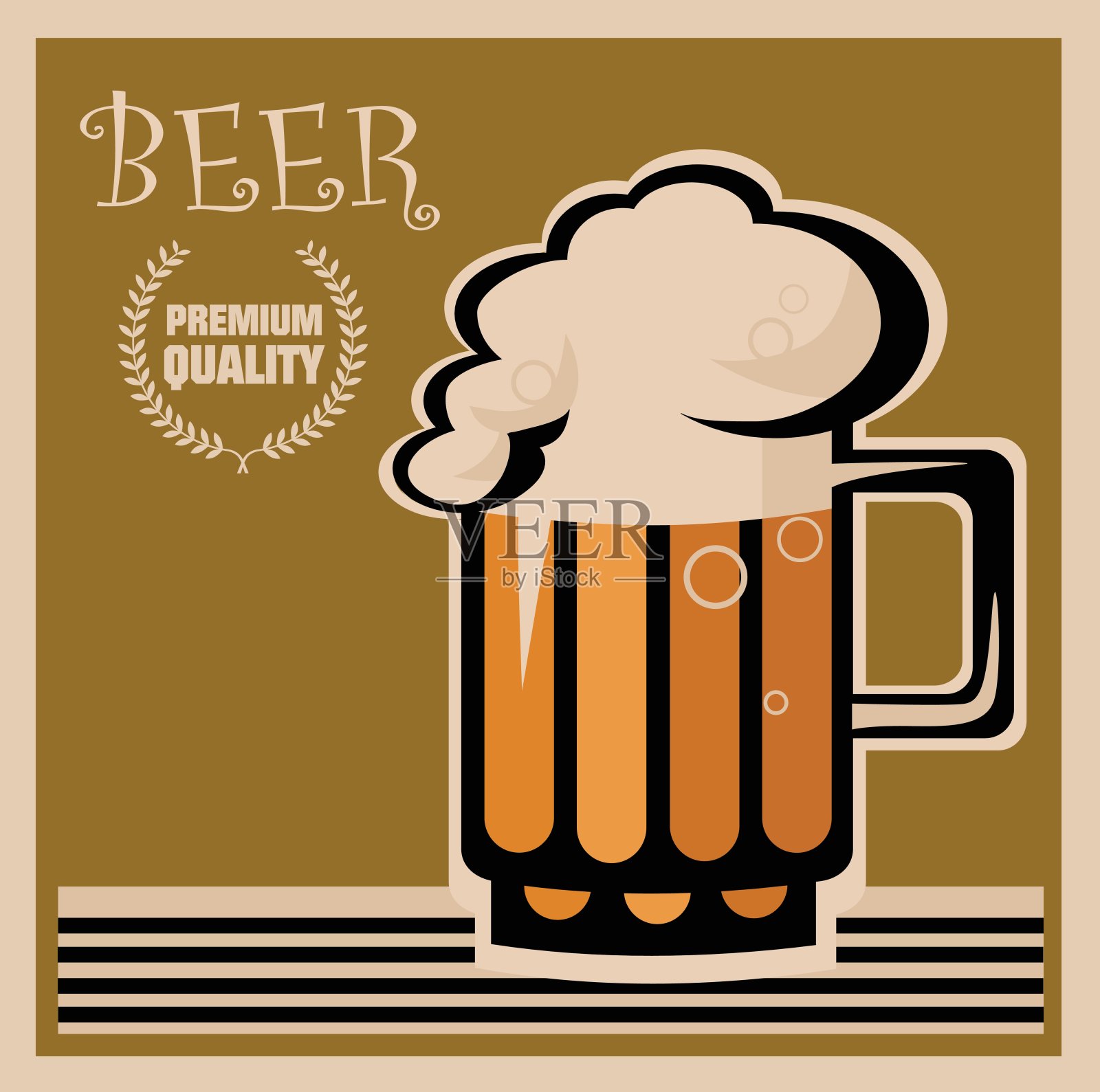 复古的啤酒的海报插画图片素材
