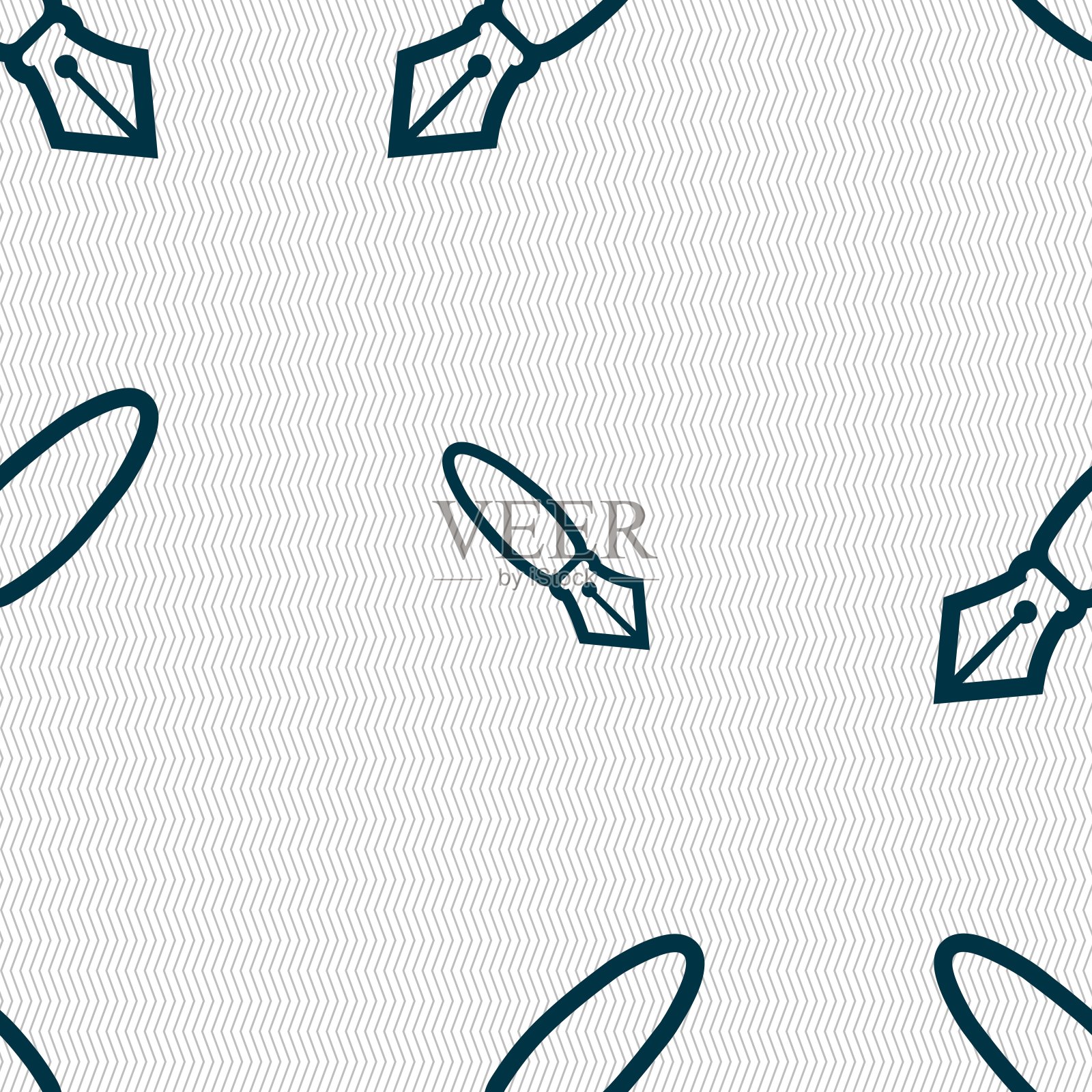 笔的图标符号。无缝图案与几何纹理。向量插画图片素材