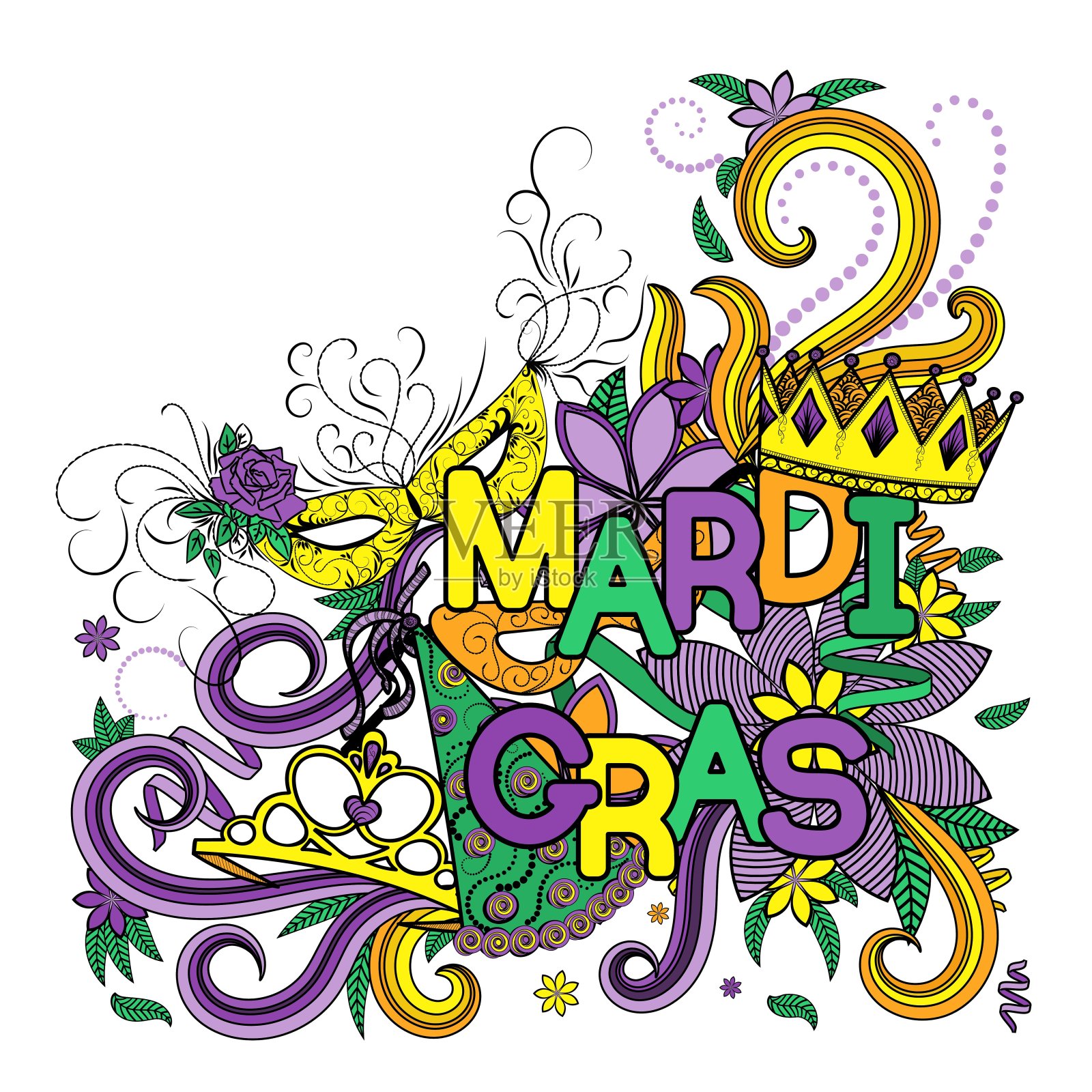 狂欢节或忏悔星期二插画图片素材