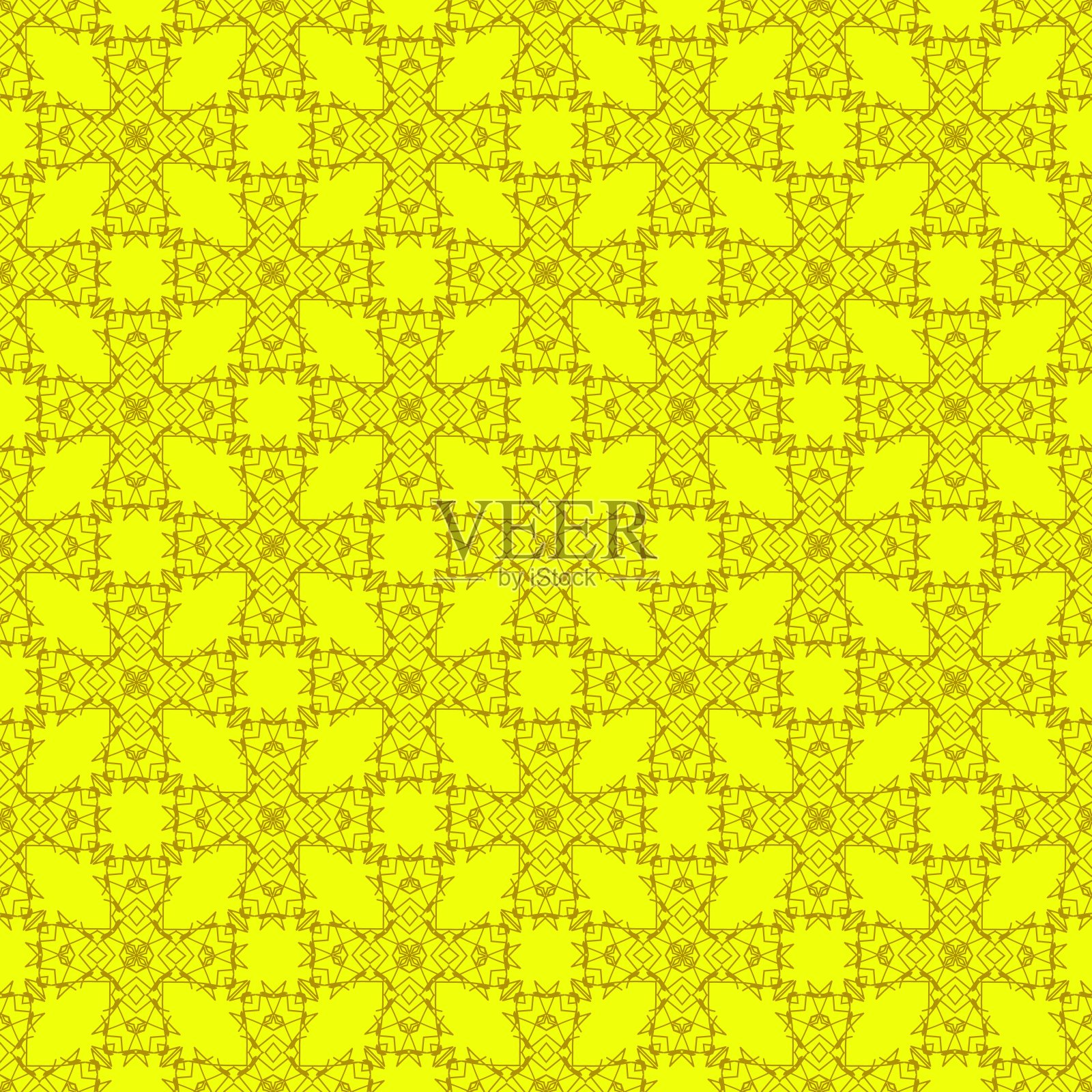 黄色观赏性无缝线条图案插画图片素材