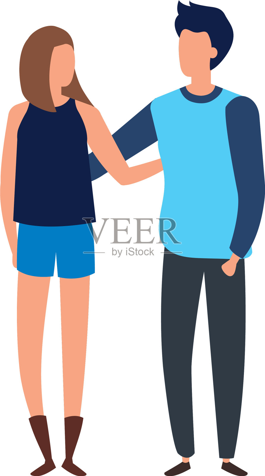 年轻夫妇的头像人物图标设计元素图片