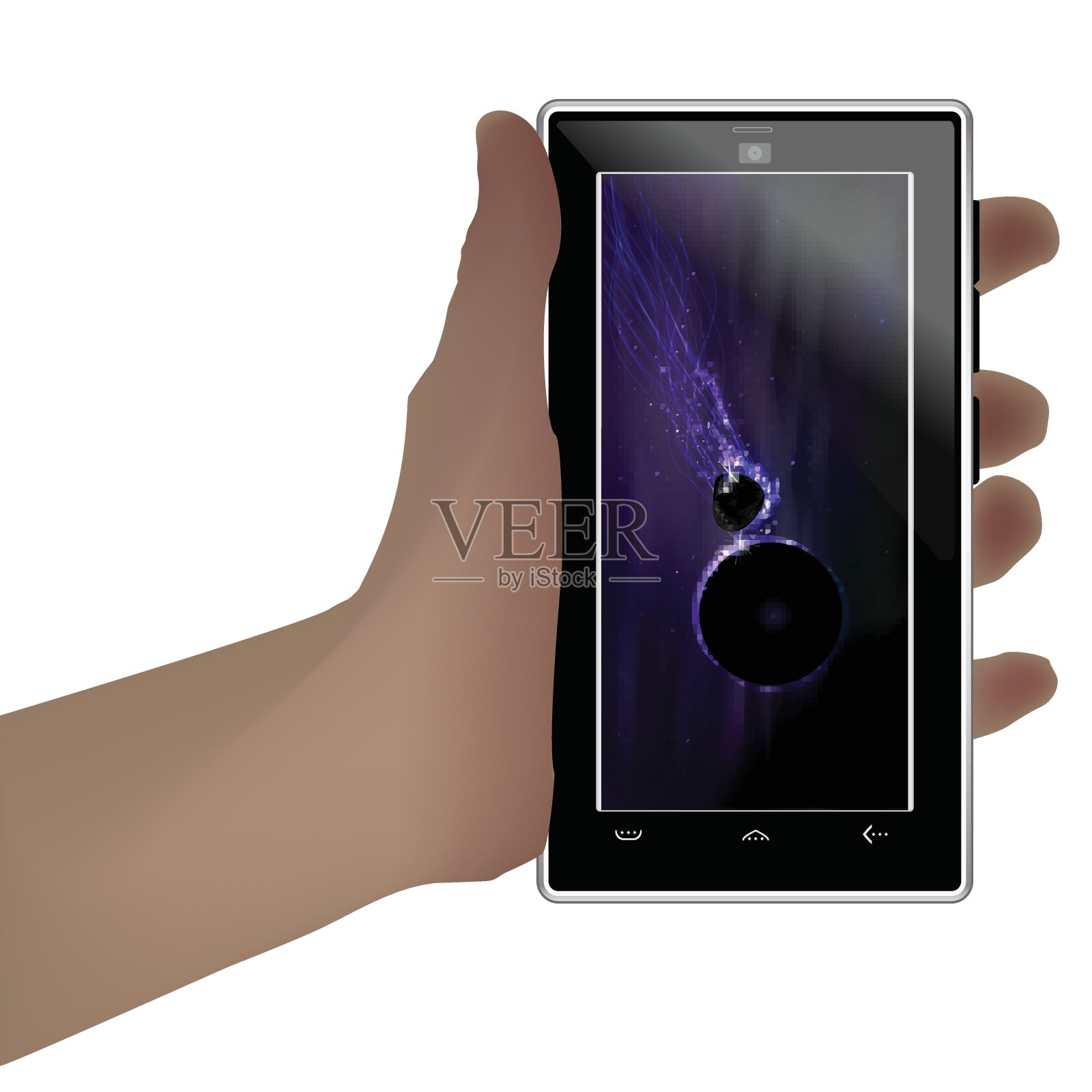 智能手机上的宇宙壁纸。插画图片素材