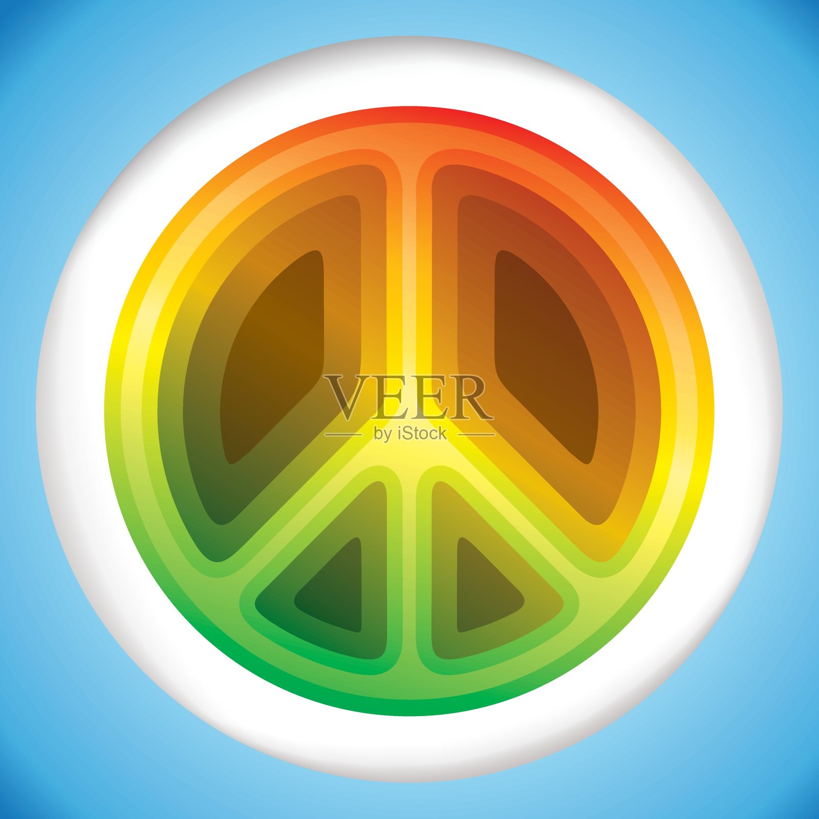 嬉皮士和平标志插画图片素材