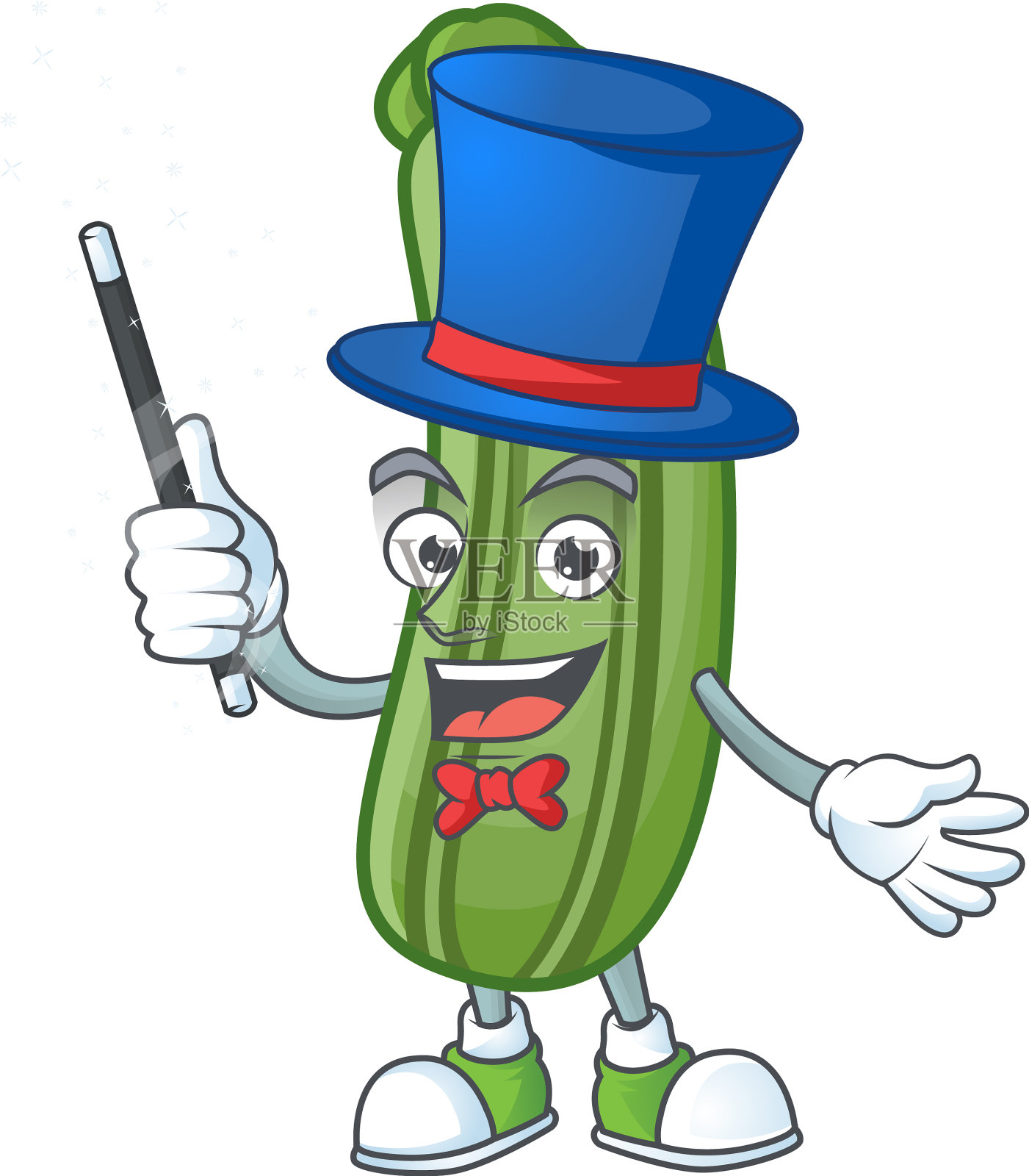 卡通人物西葫芦表演为一插画图片素材