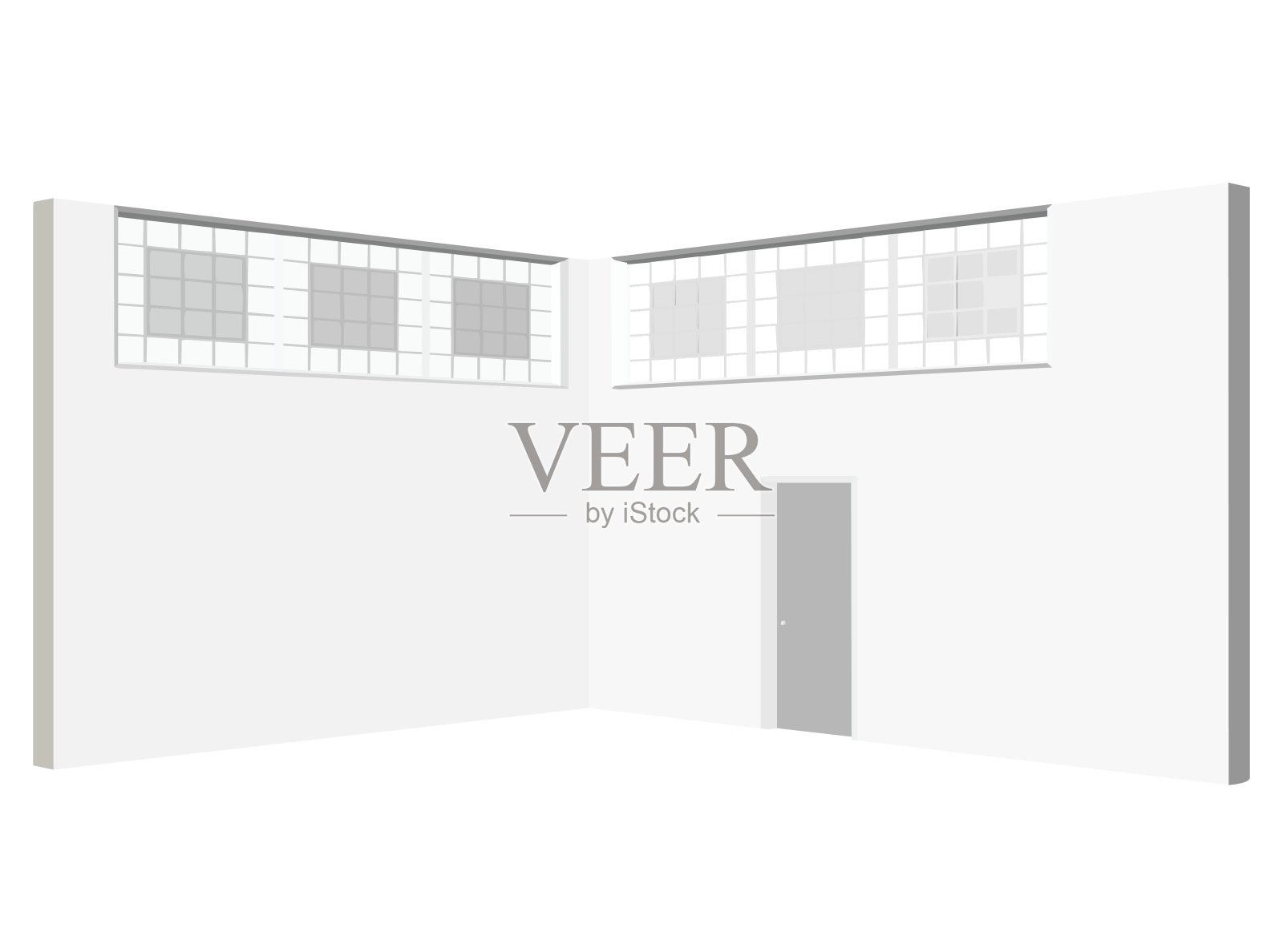 白色背景上的内墙剪影插画图片素材