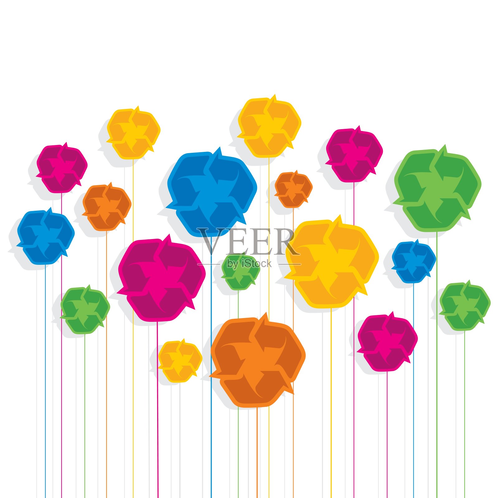 彩色循环符号设计图案背景矢量插画图片素材