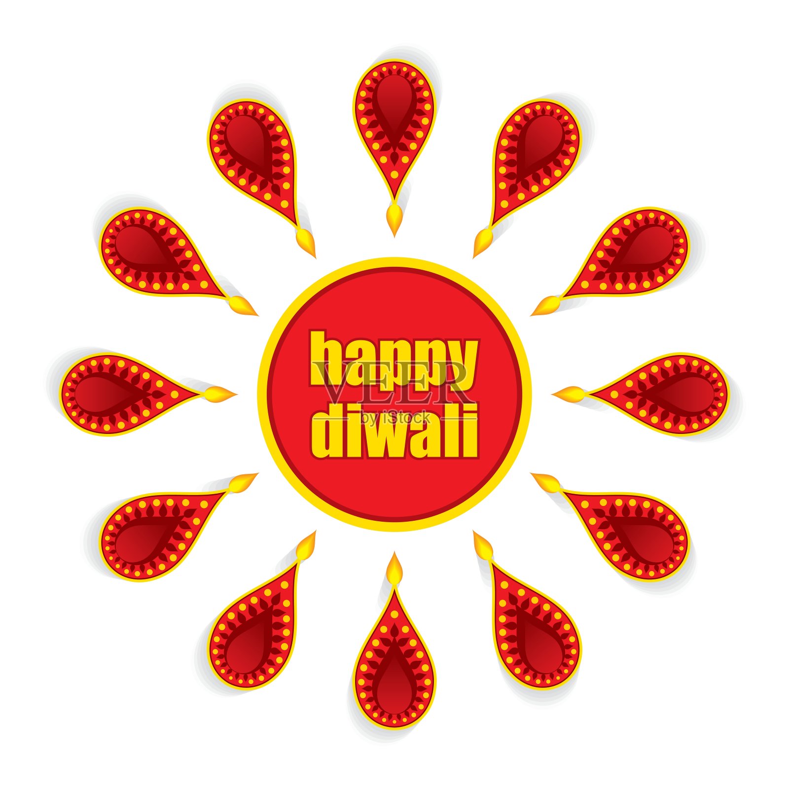 快乐排灯节海报或问候设计设计模板素材