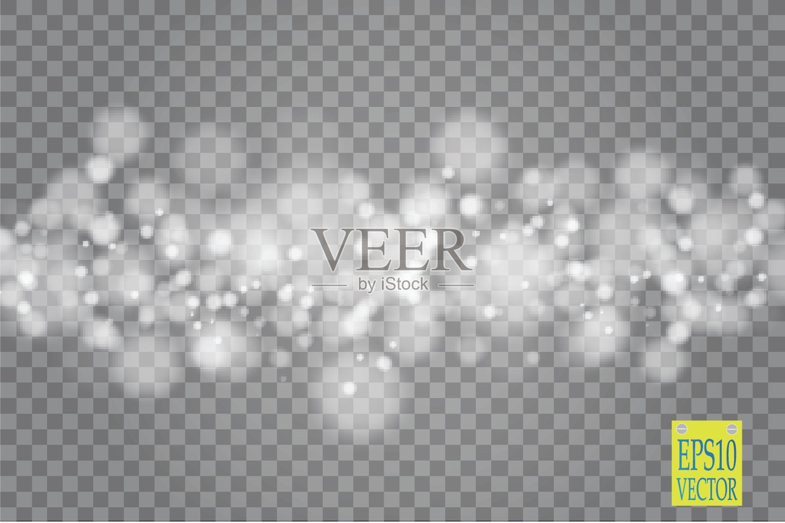 抽象的白色散景效果与火花爆炸的现代设计。辉光星爆或烟火光效果。闪光光矢量透明背景。圣诞节的概念。插画图片素材