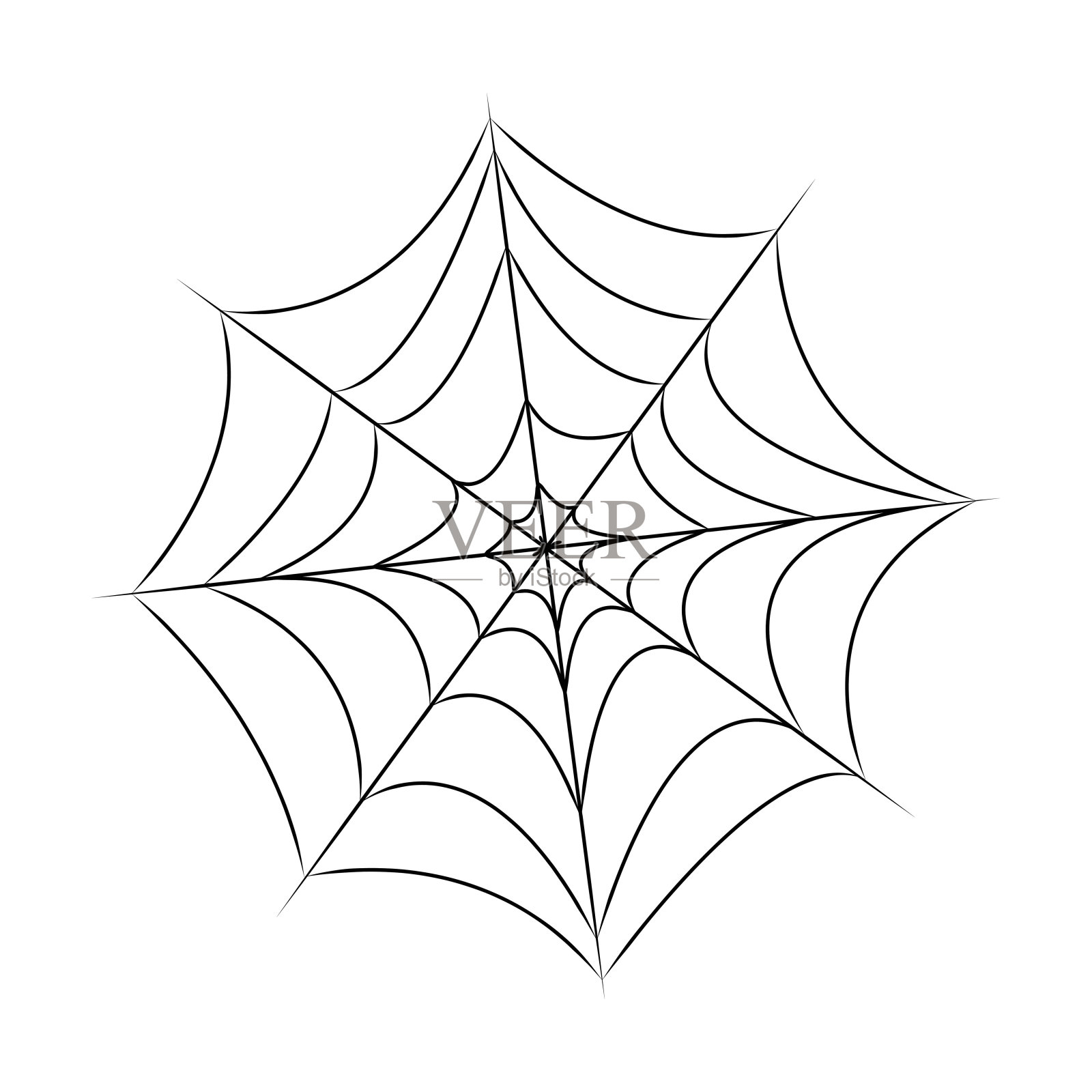 万圣节蜘蛛网，蜘蛛网的象征，图标。矢量插图孤立在白色背景。插画图片素材