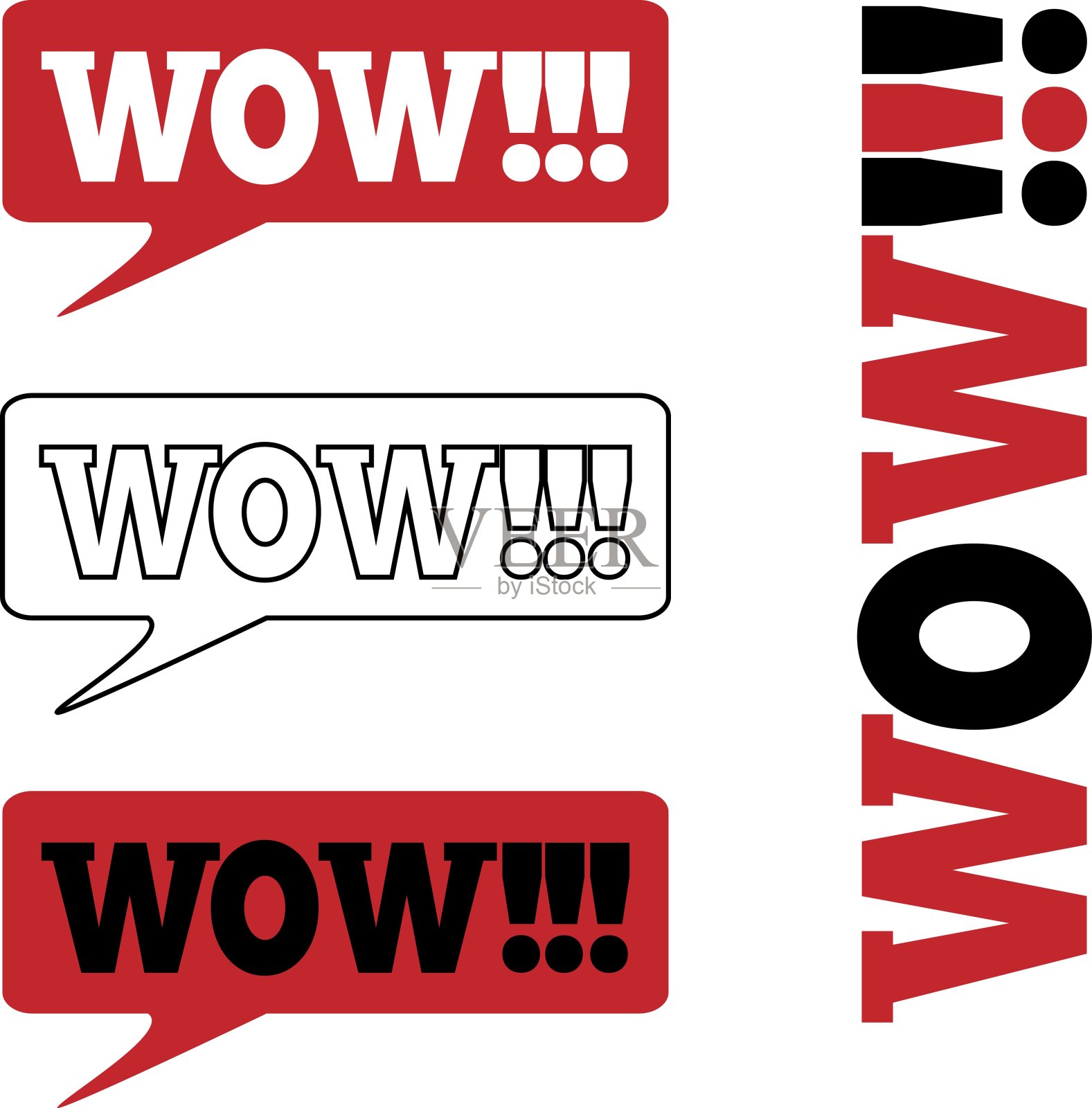 WOW信息泡泡，促销背景，演示海报设计元素图片